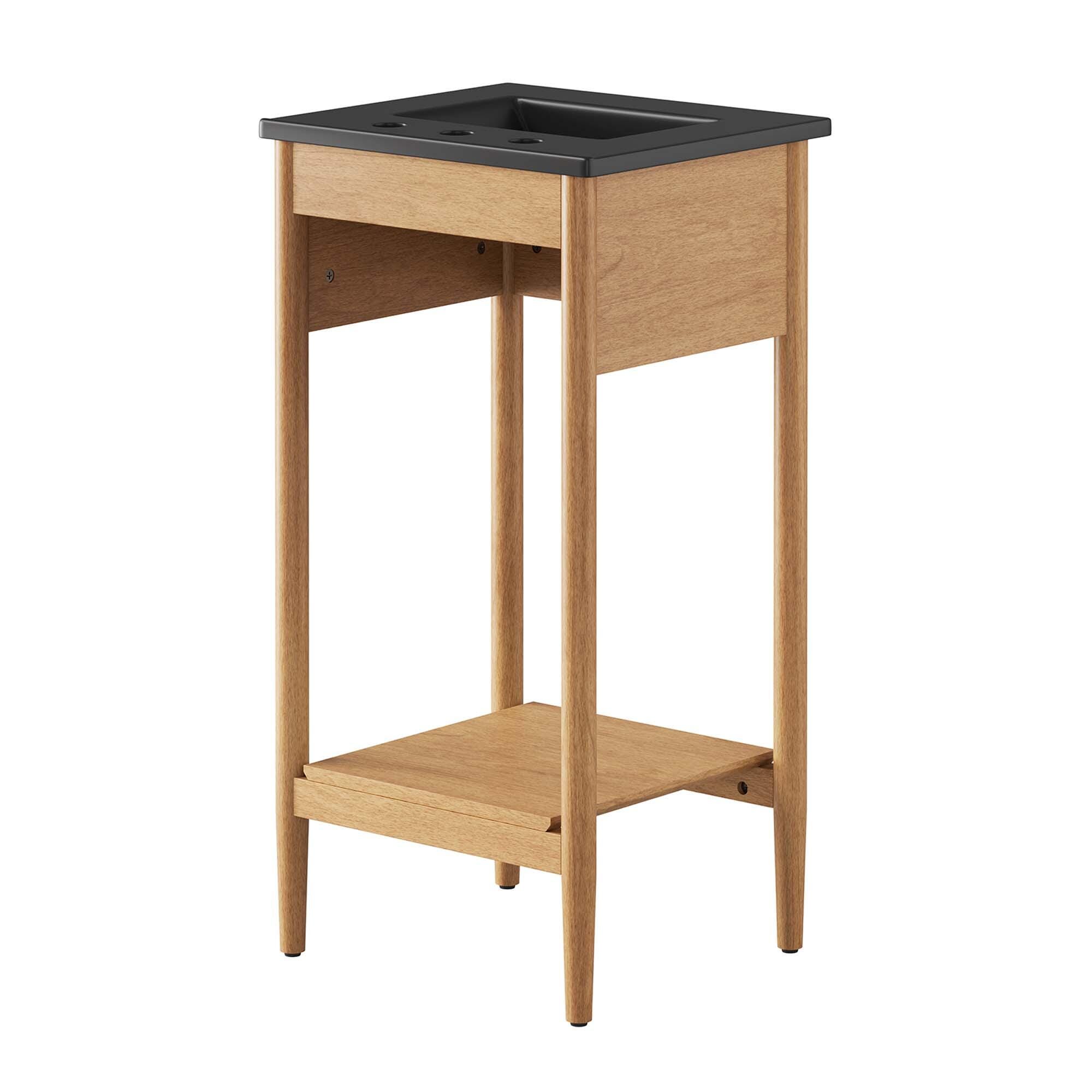 Modway Zaire 18" Bathroom Vanity, Natural/Black, large