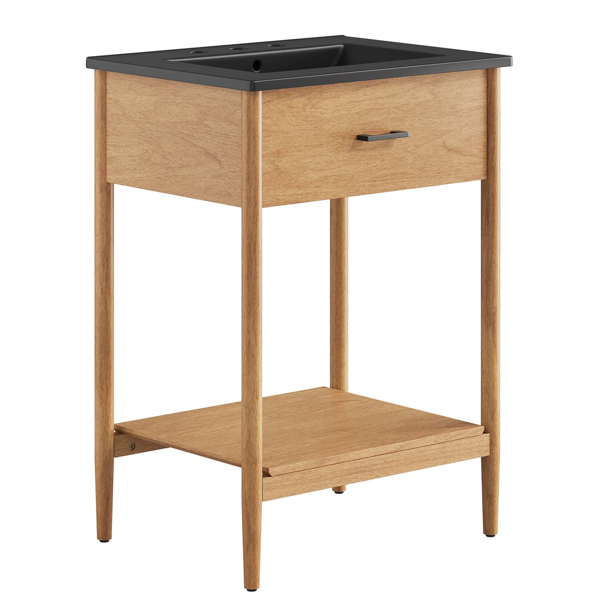 Modway Zaire 24" Bathroom Vanity, Natural/Black, large