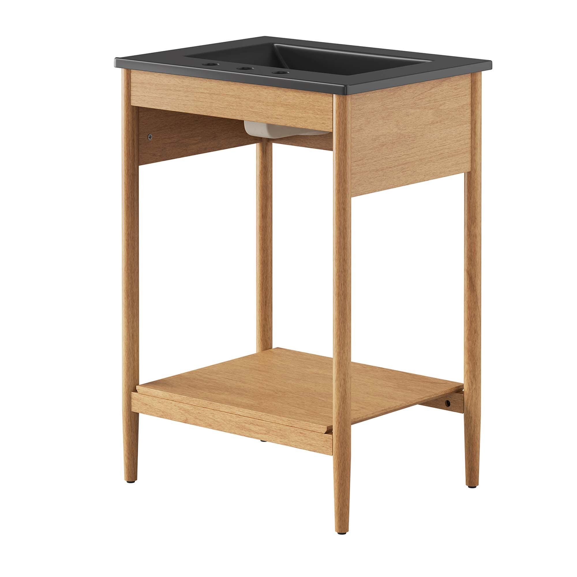 Modway Zaire 24" Bathroom Vanity, Natural/Black, large