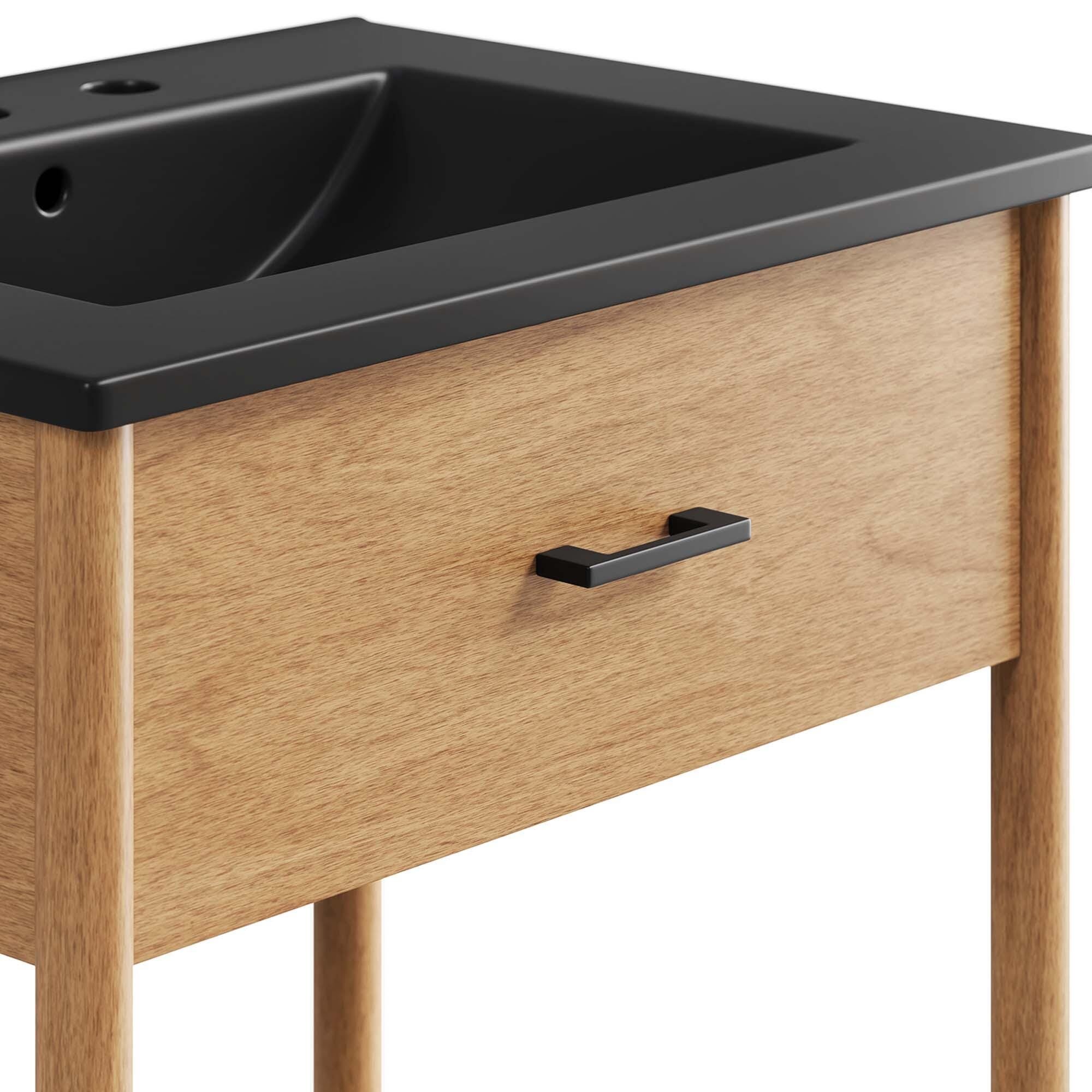 Modway Zaire 24" Bathroom Vanity, Natural/Black, large