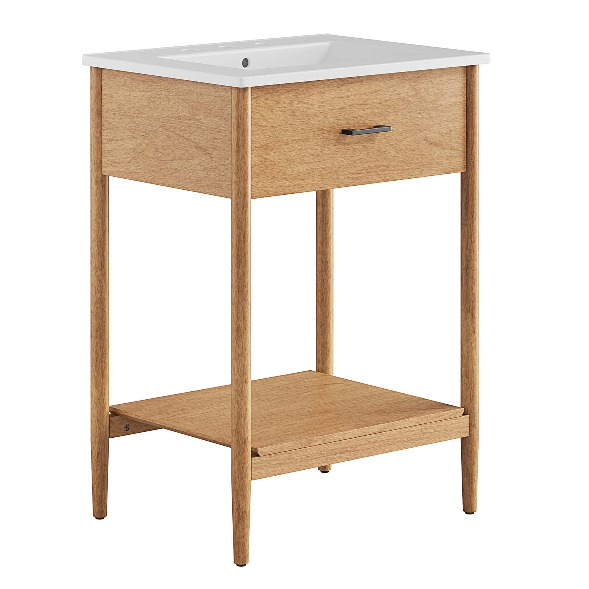 Modway Zaire 24" Bathroom Vanity, Natural/White, large