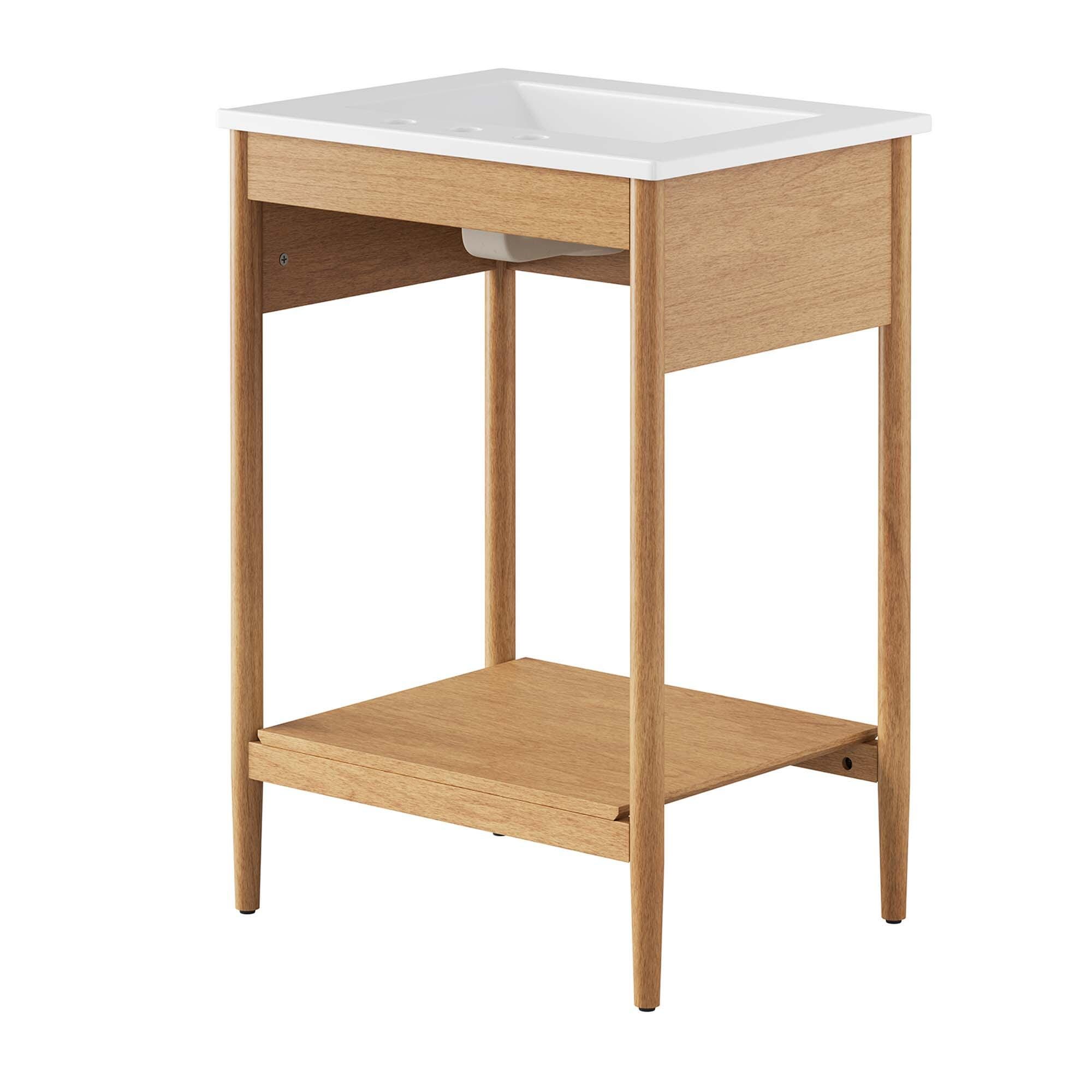 Modway Zaire 24" Bathroom Vanity, Natural/White, large