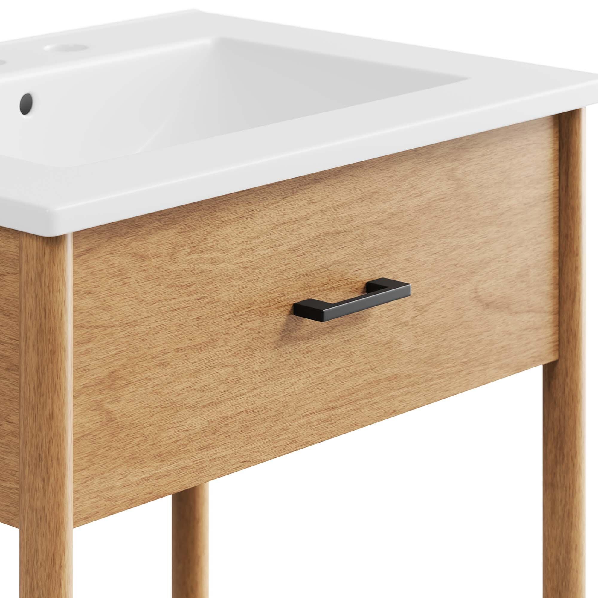 Modway Zaire 24" Bathroom Vanity, Natural/White, large