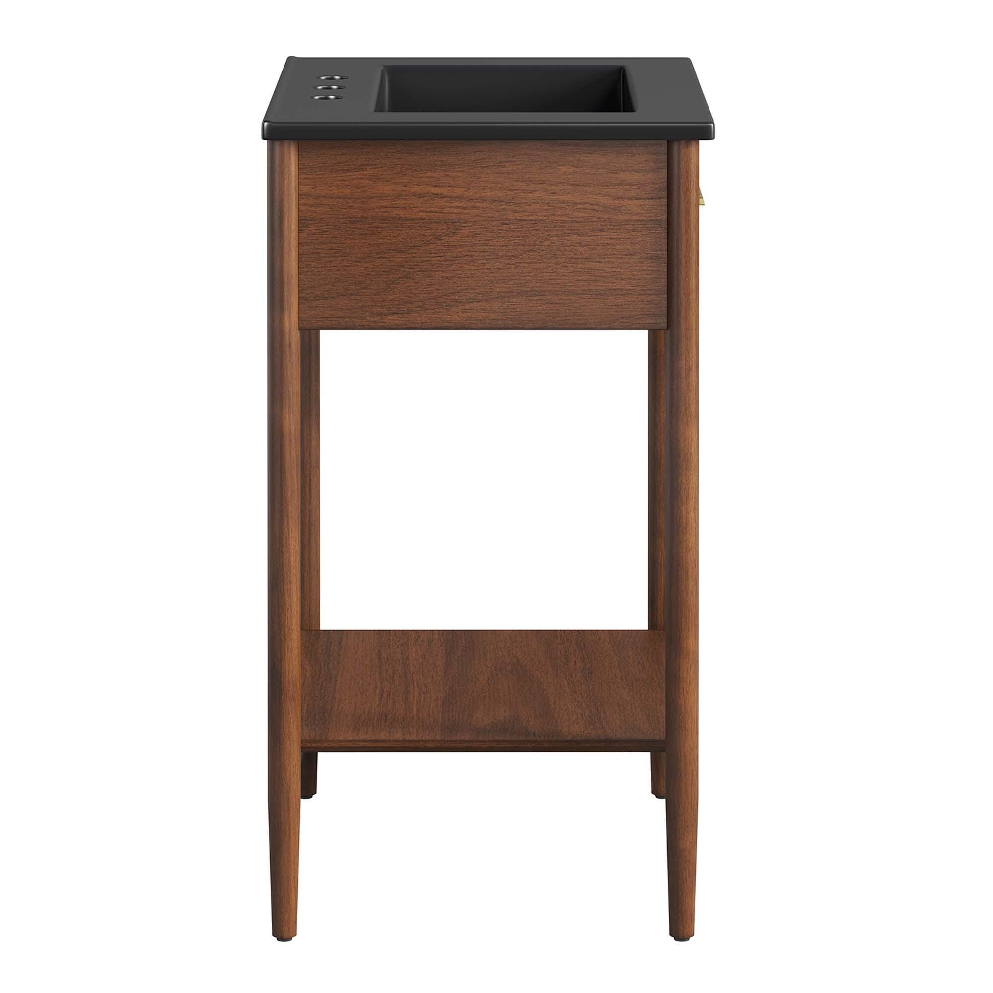 Modway Zaire 24" Bathroom Vanity, Walnut/Black, large