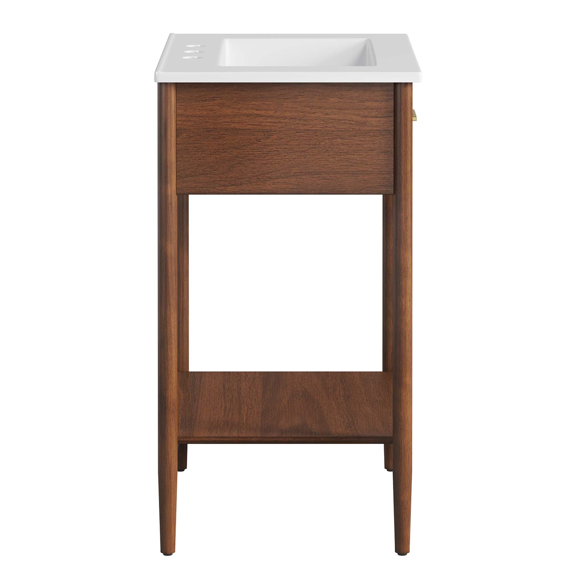 Modway Zaire 24" Bathroom Vanity, Walnut/White, large