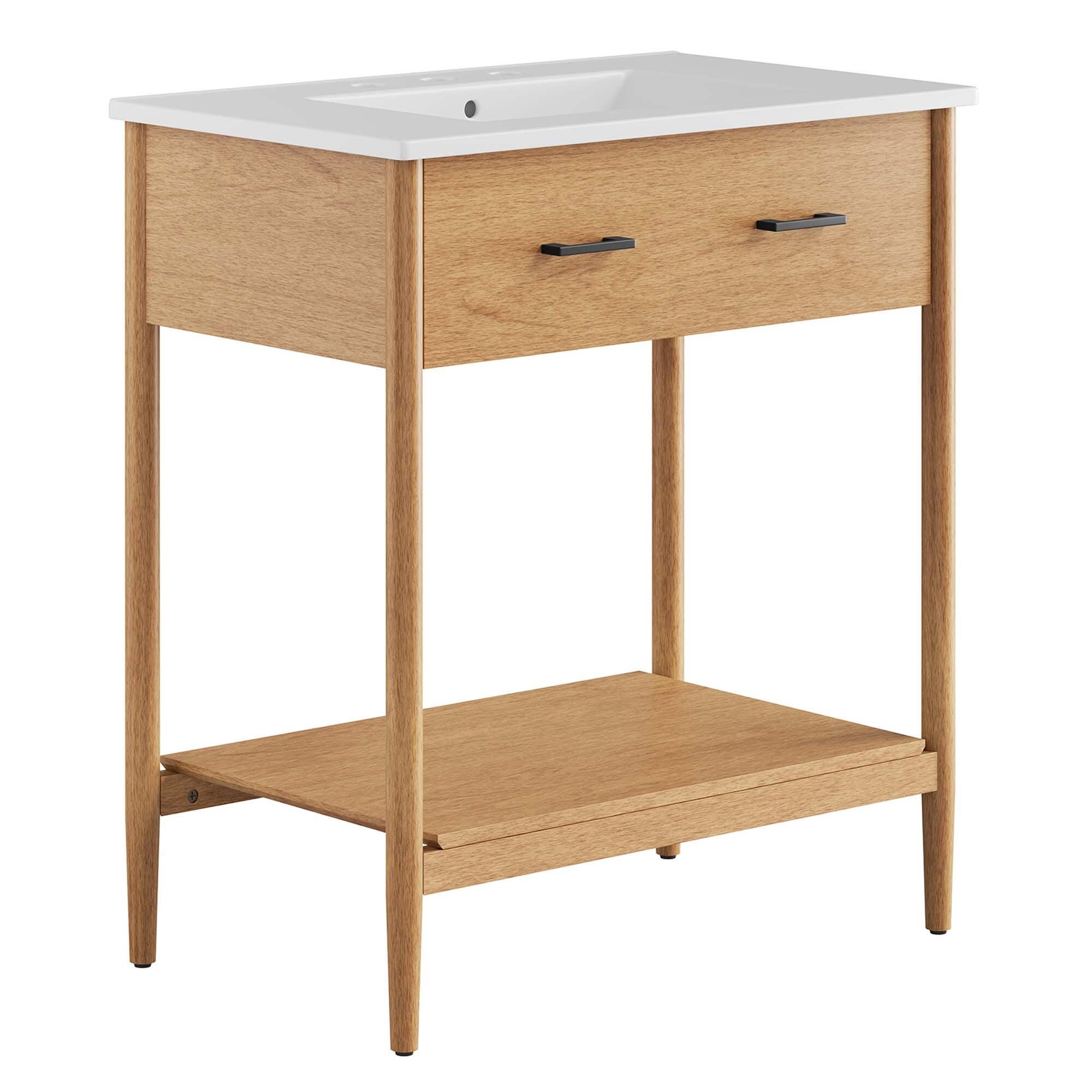 Modway Zaire 30" Bathroom Vanity, Natural/White, large