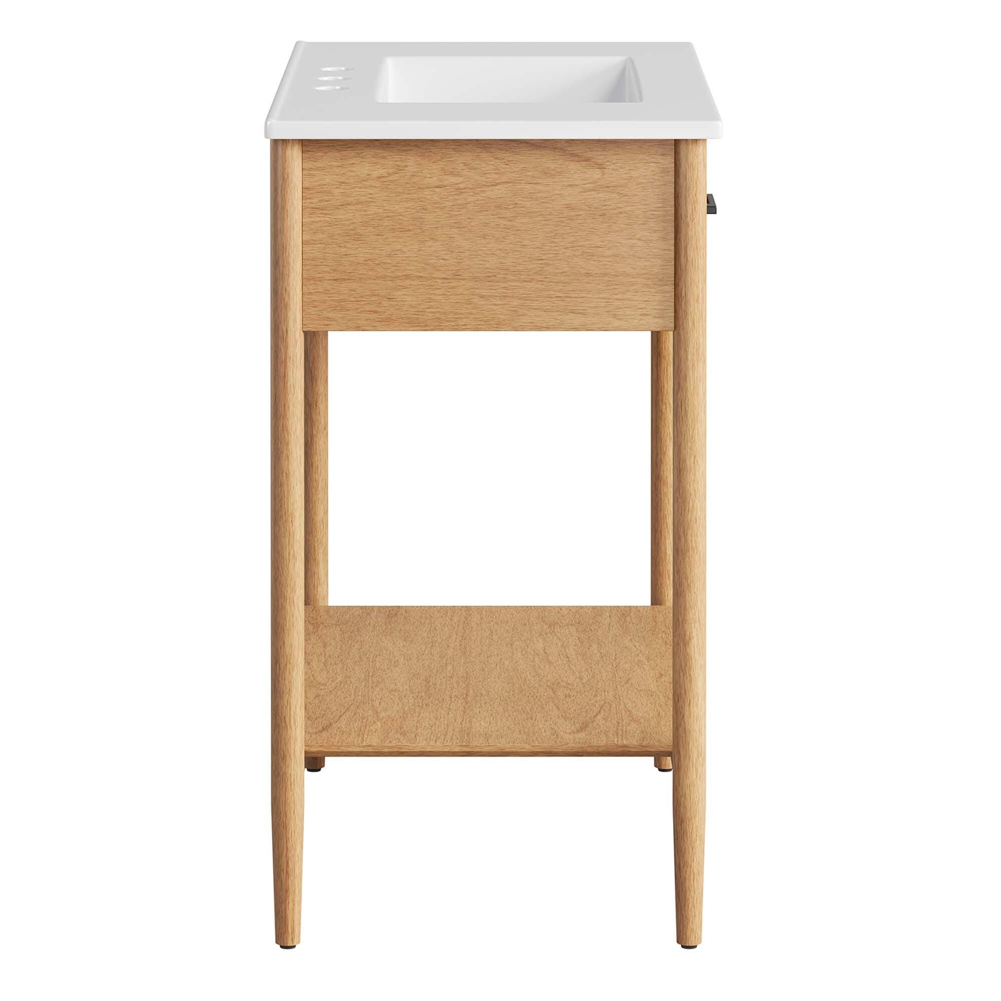 Modway Zaire 30" Bathroom Vanity, Natural/White, large