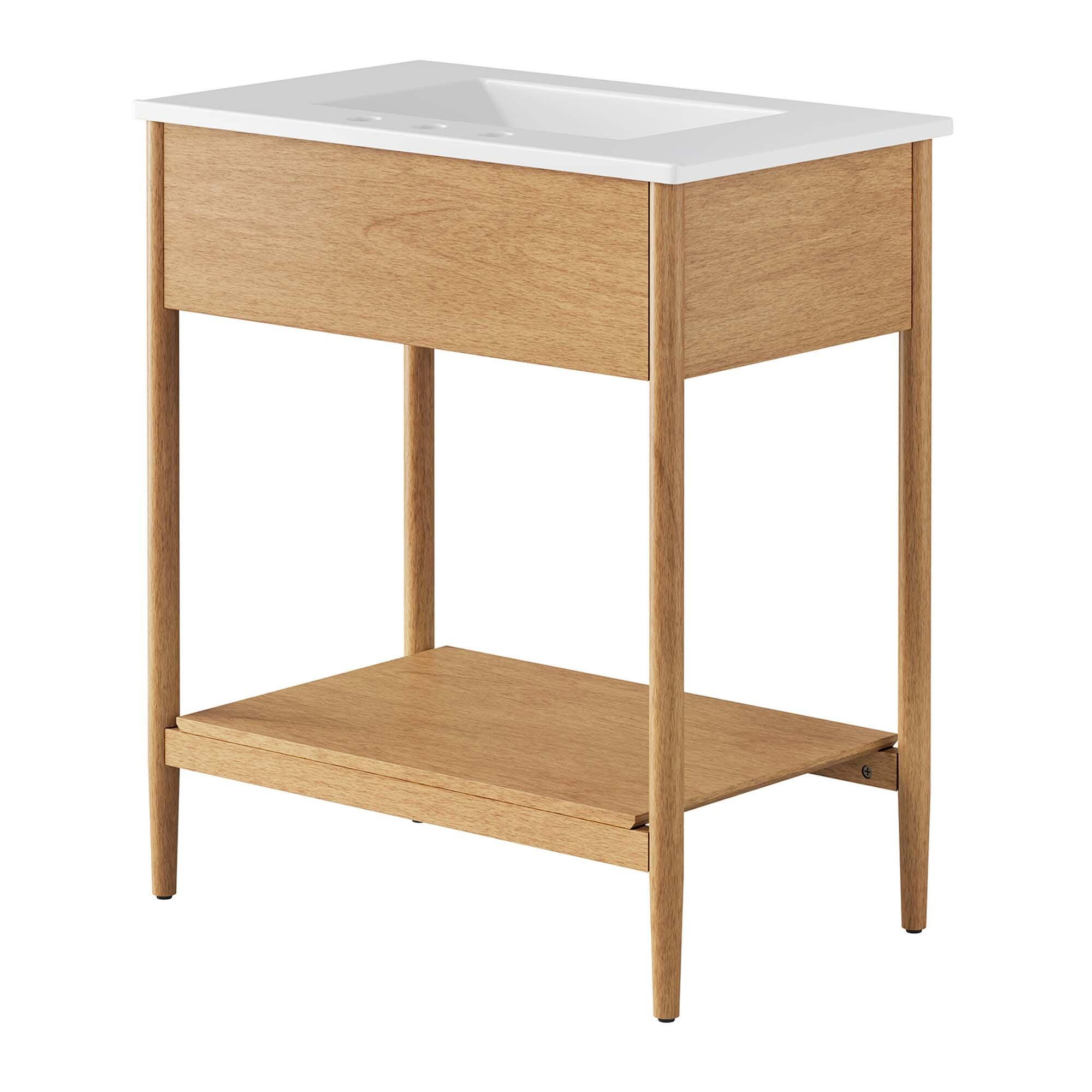 Modway Zaire 30" Bathroom Vanity, Natural/White, large