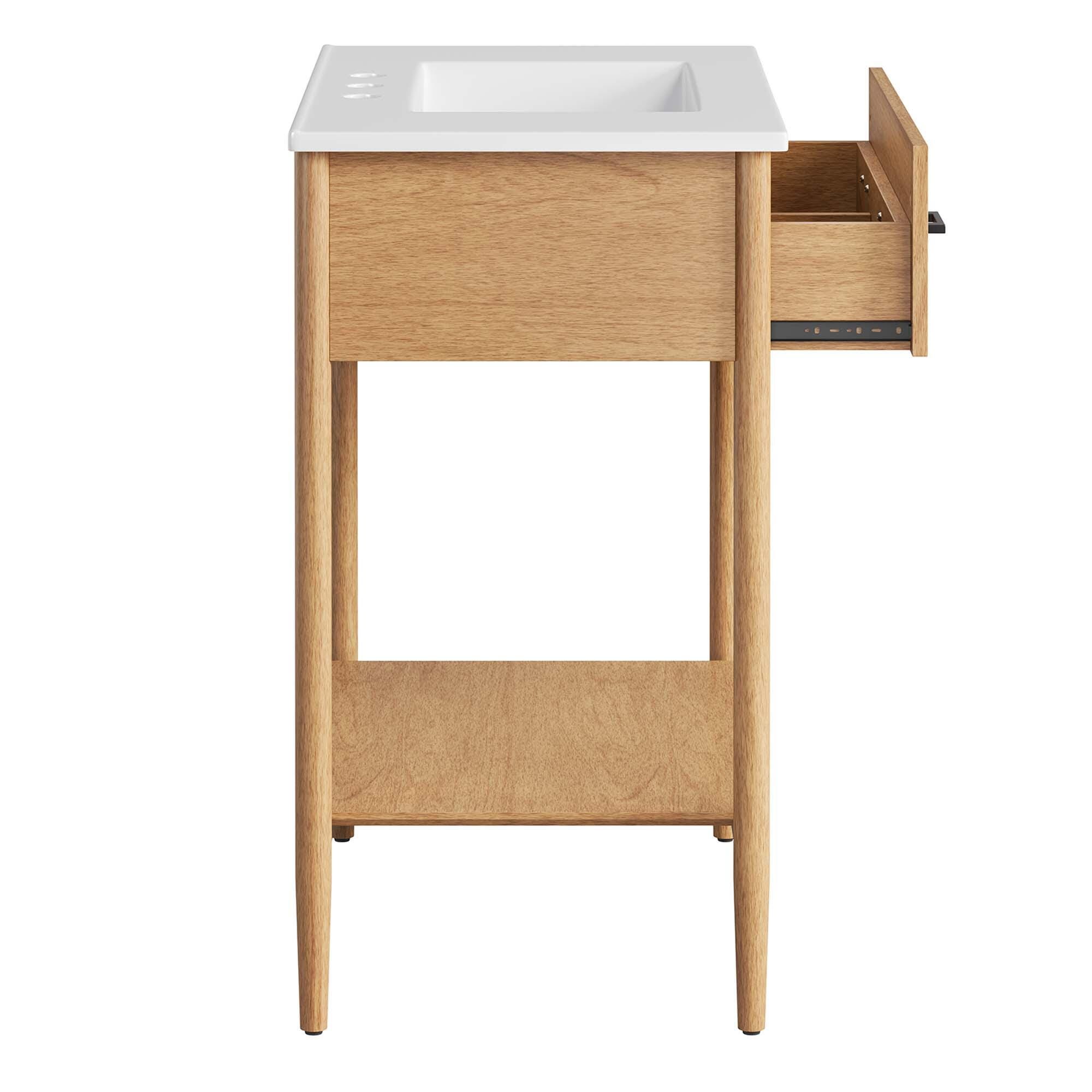 Modway Zaire 30" Bathroom Vanity, Natural/White, large