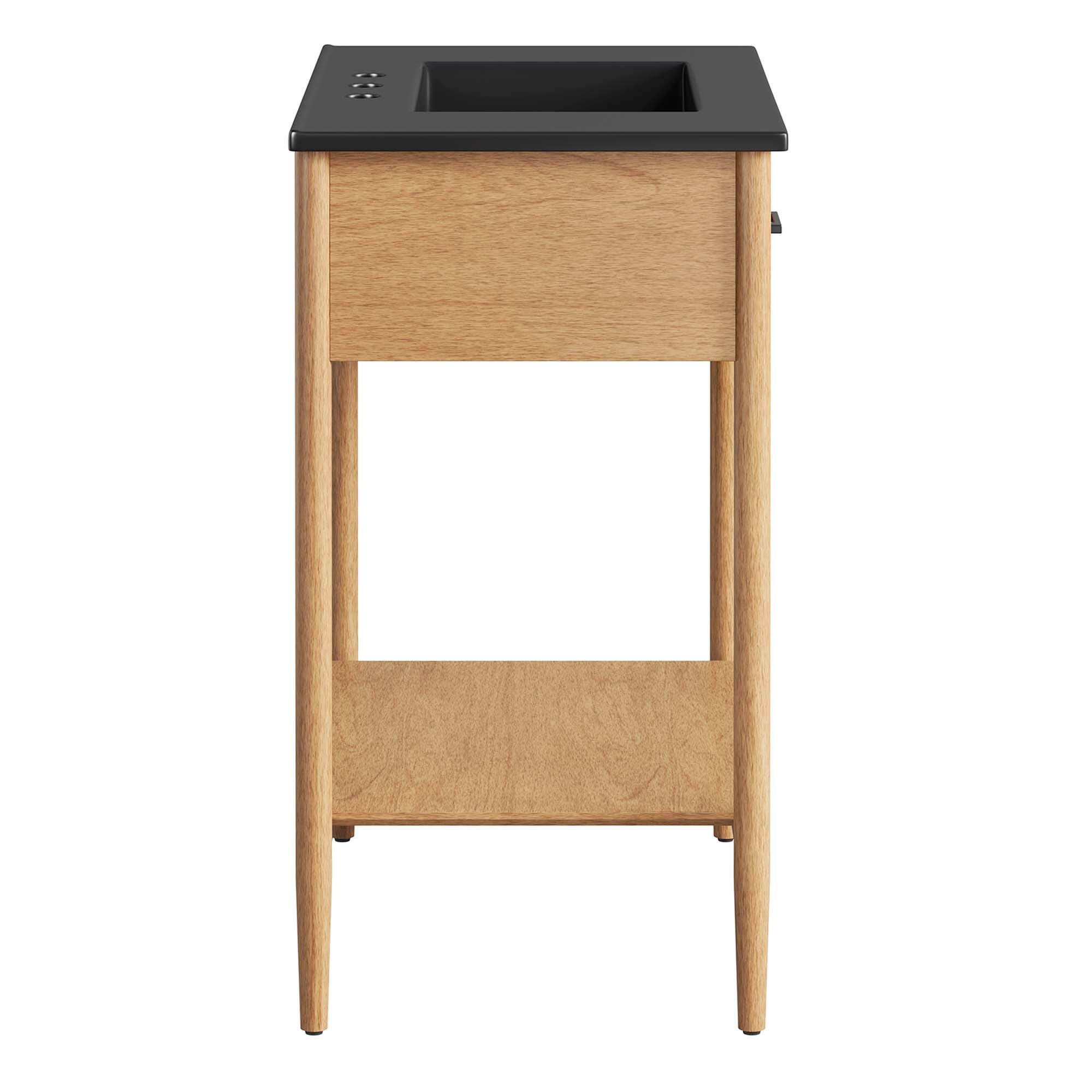 Modway Zaire 30" Bathroom Vanity, Natural/Black, large