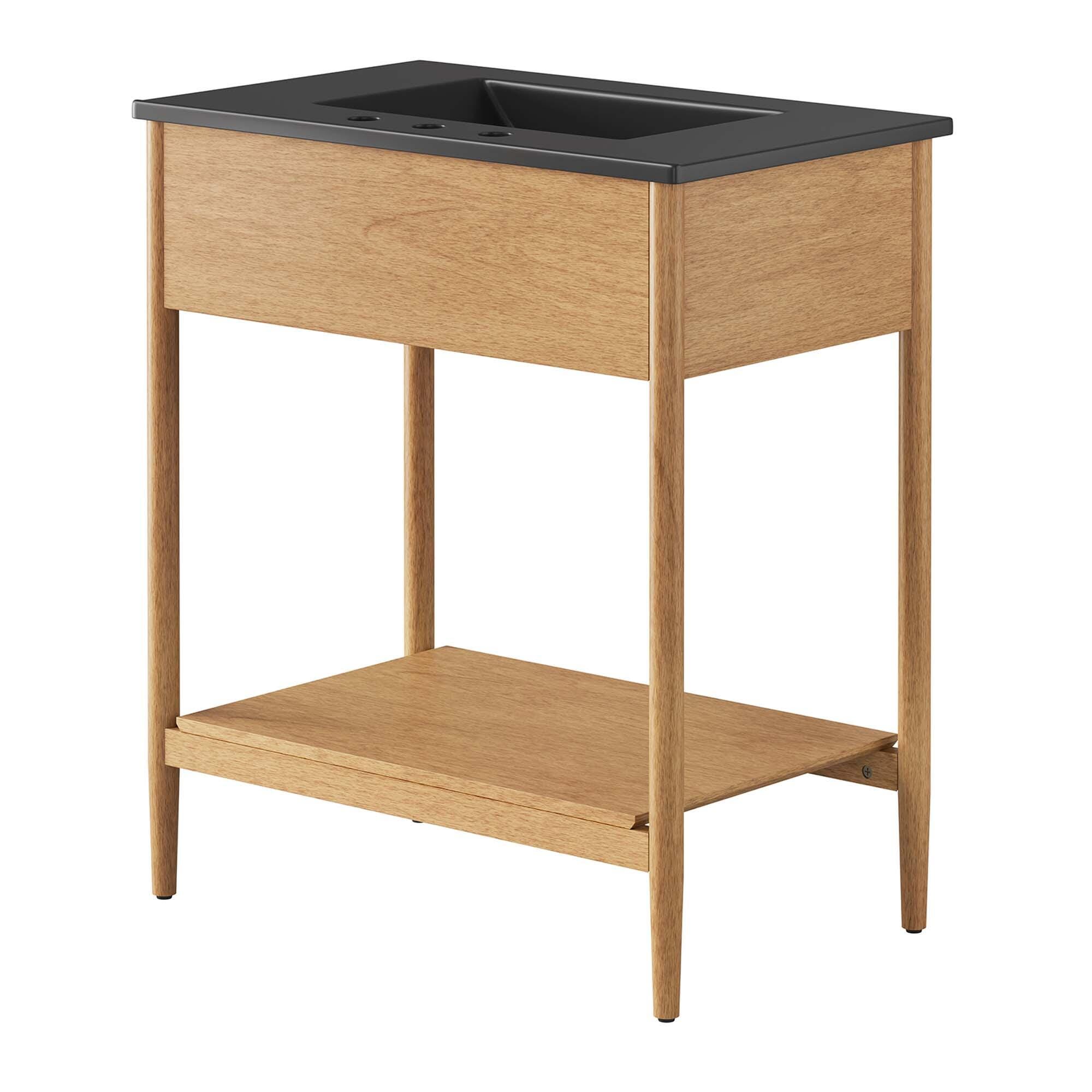 Modway Zaire 30" Bathroom Vanity, Natural/Black, large