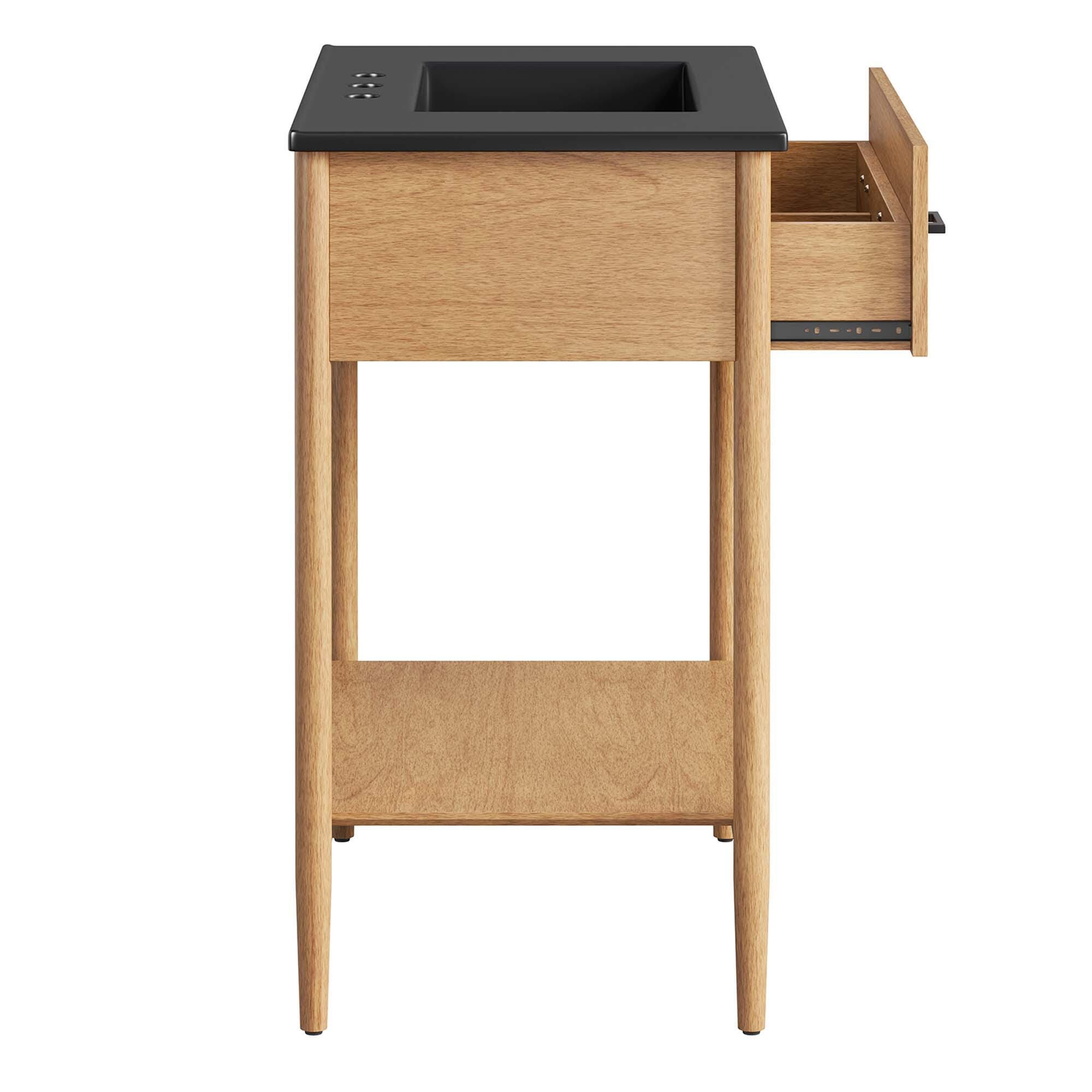 Modway Zaire 30" Bathroom Vanity, Natural/Black, large