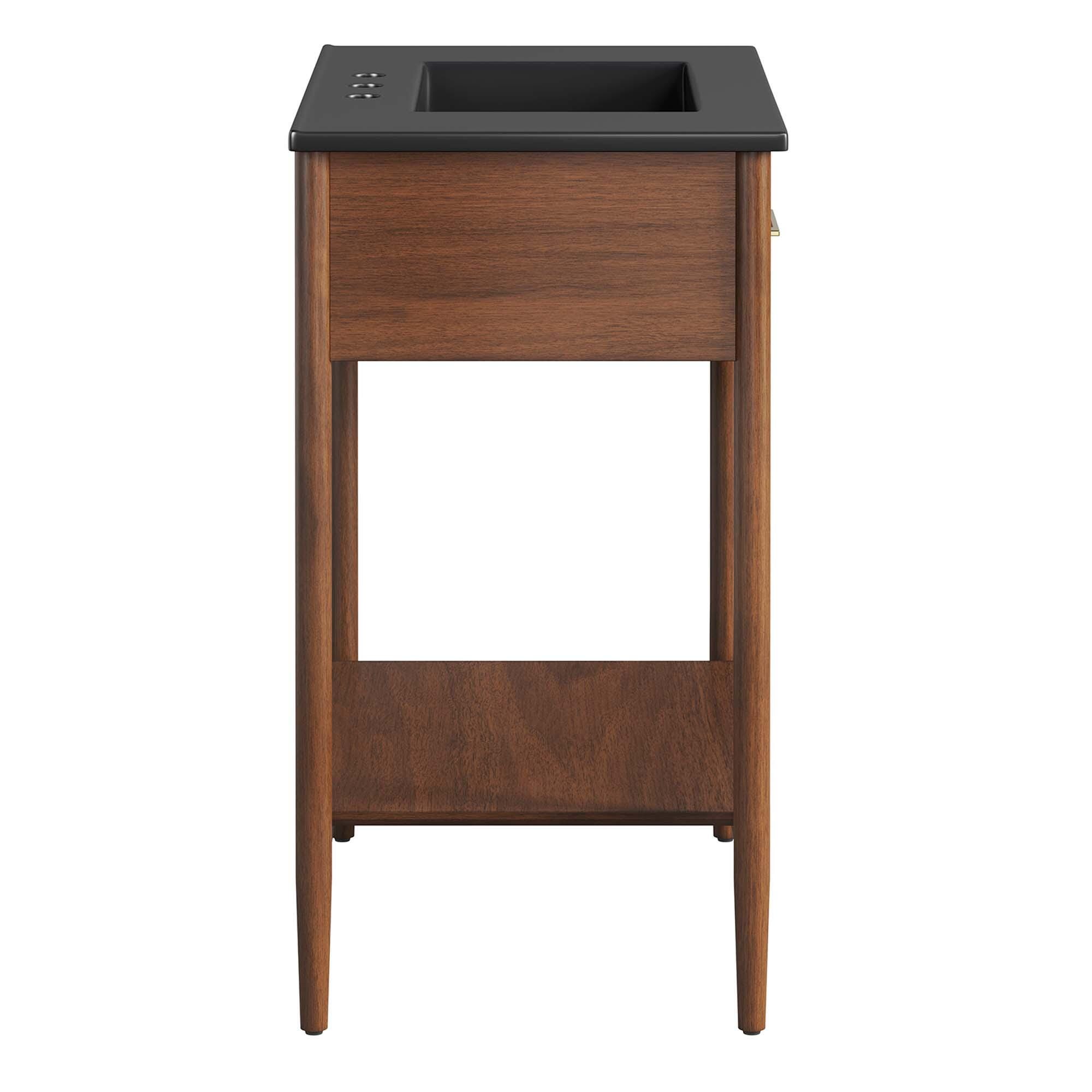 Modway Zaire 30" Bathroom Vanity, Walnut/Black, large