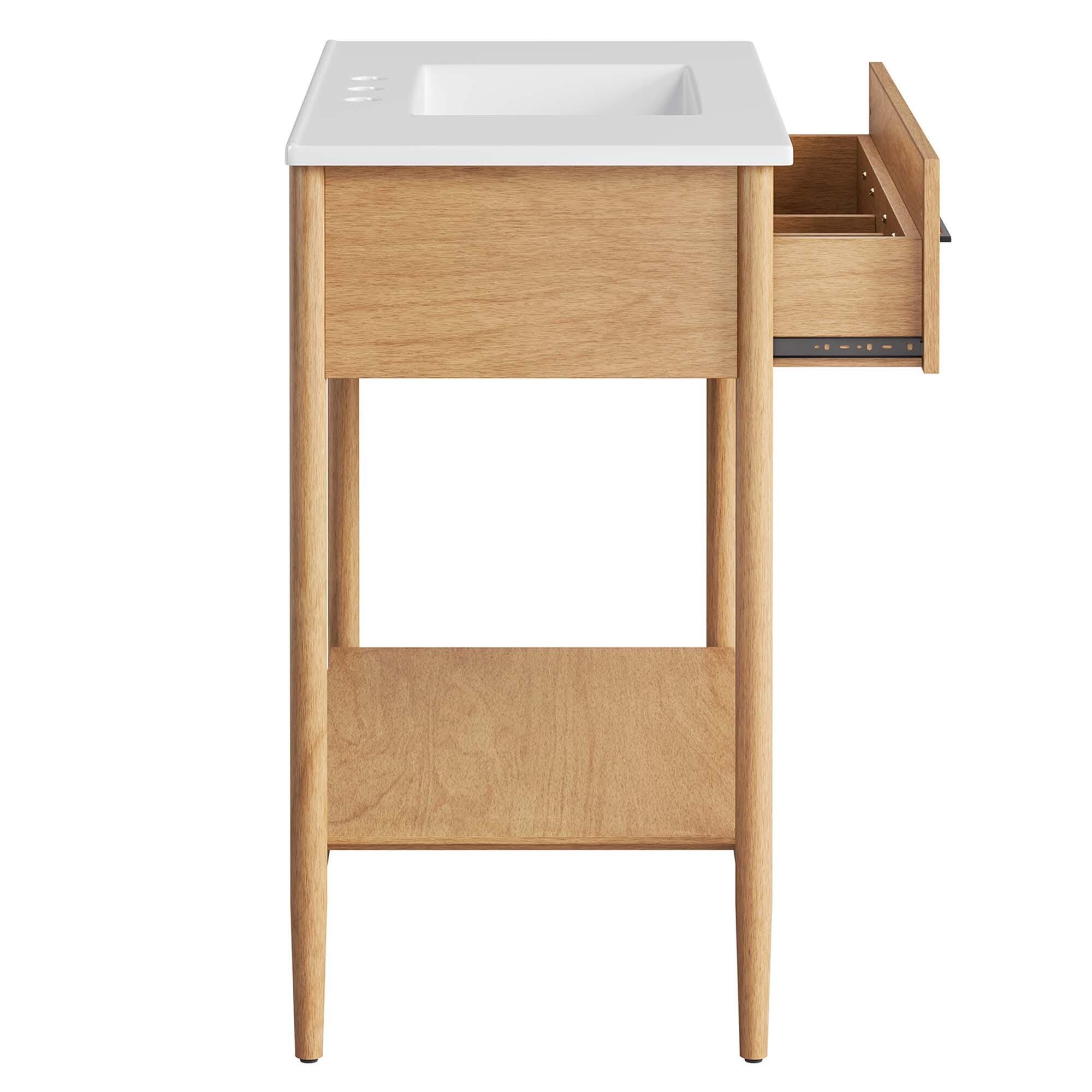 Modway Zaire 36" Bathroom Vanity, Natural/White, large