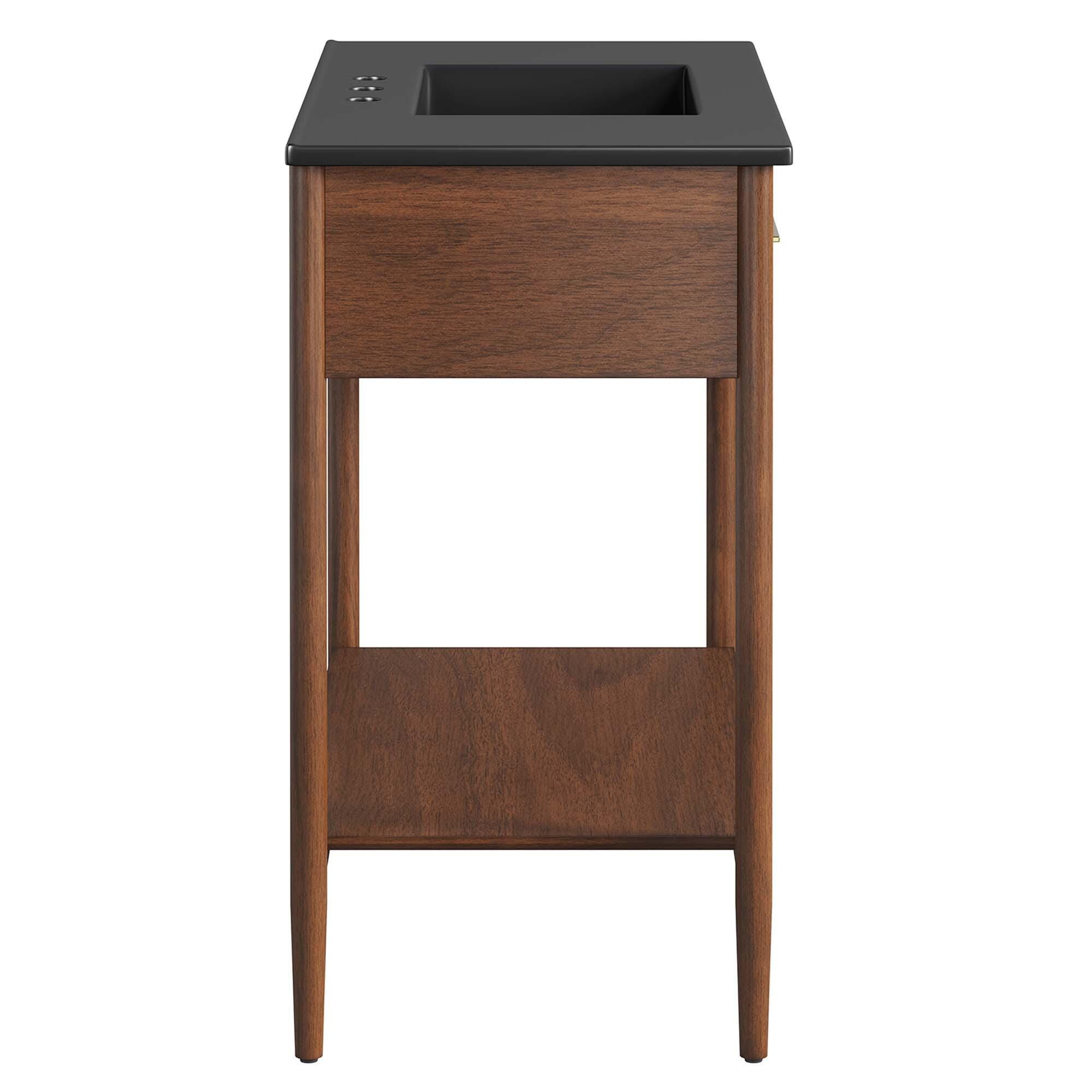 Modway Zaire 36" Bathroom Vanity, Walnut/Black, large