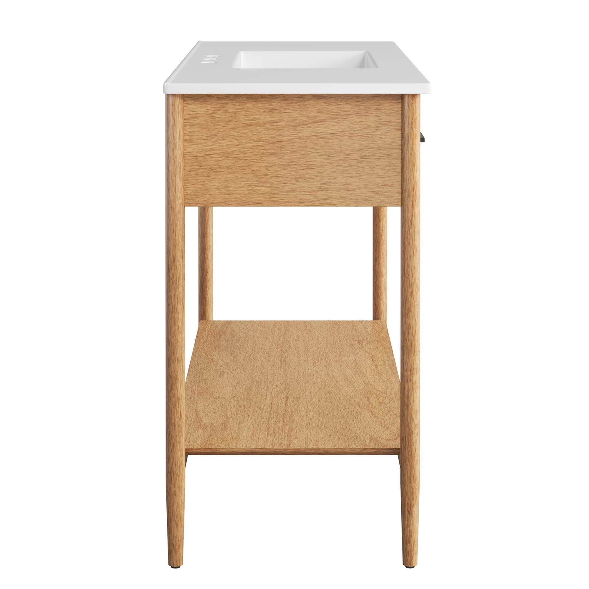 Modway Zaire 48" Single Sink Bathroom Vanity, Natural/White, large