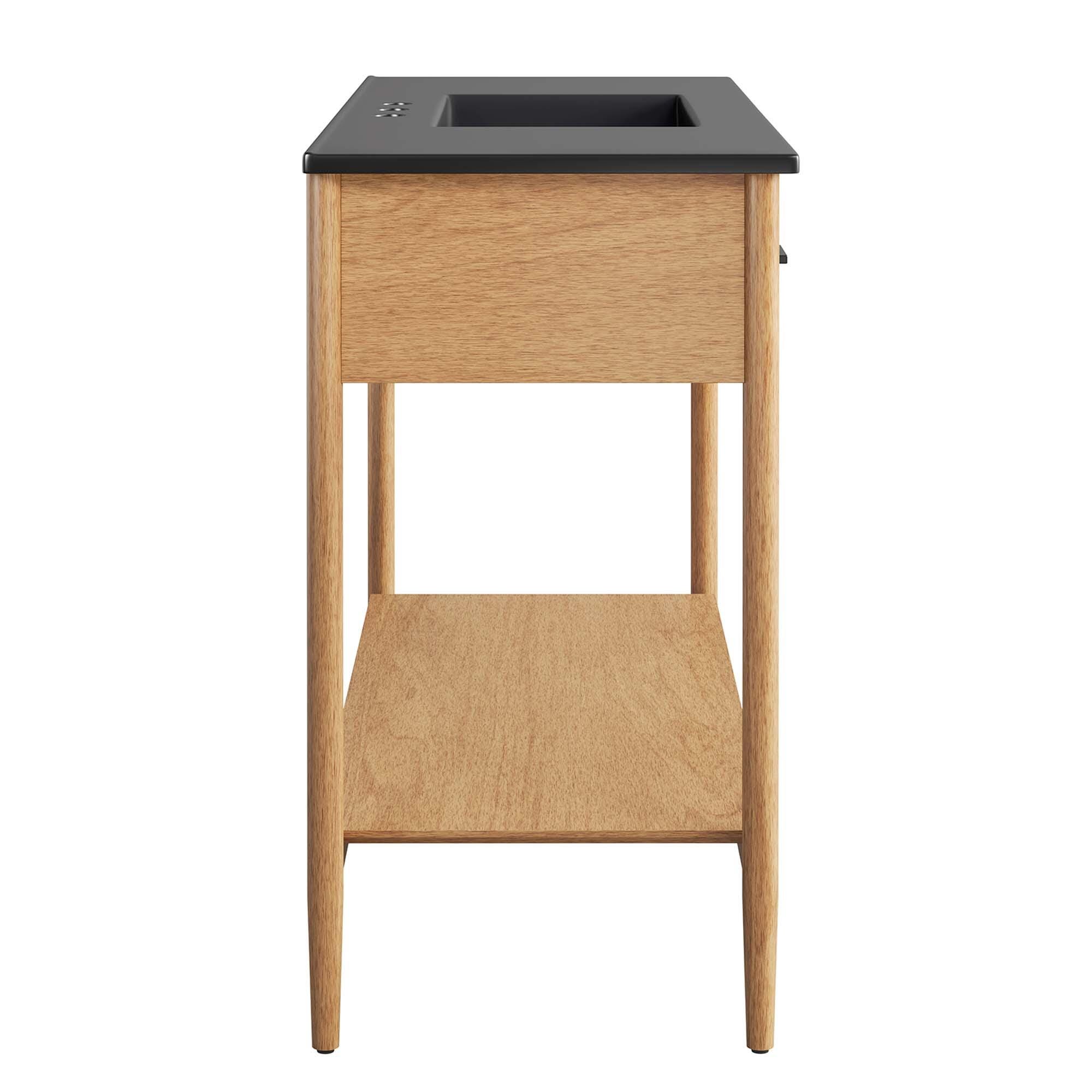 Modway Zaire 48" Single Sink Bathroom Vanity, Natural/Black, large