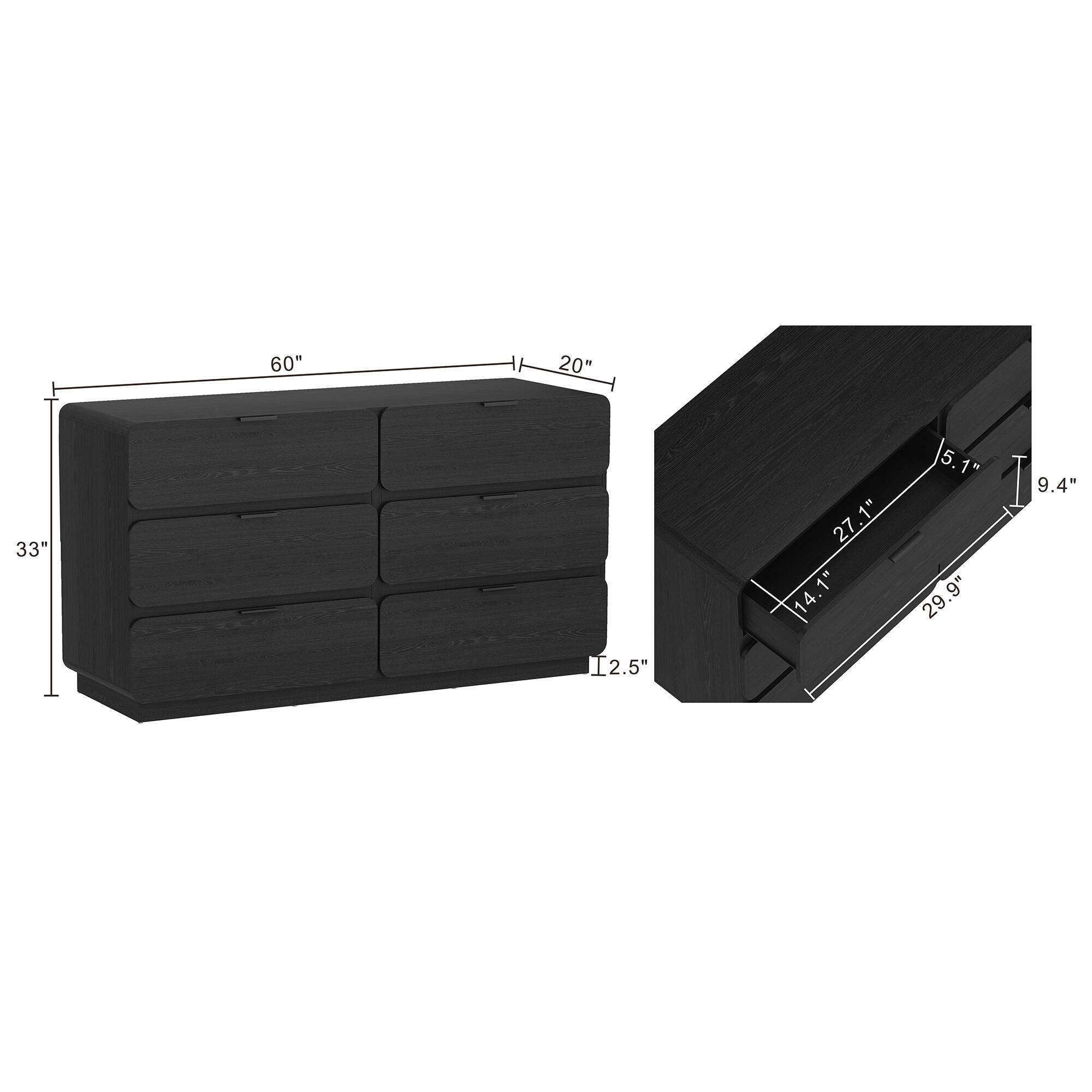 Manhattan Comfort Chrystie 6 Drawer Dresser | Ashley