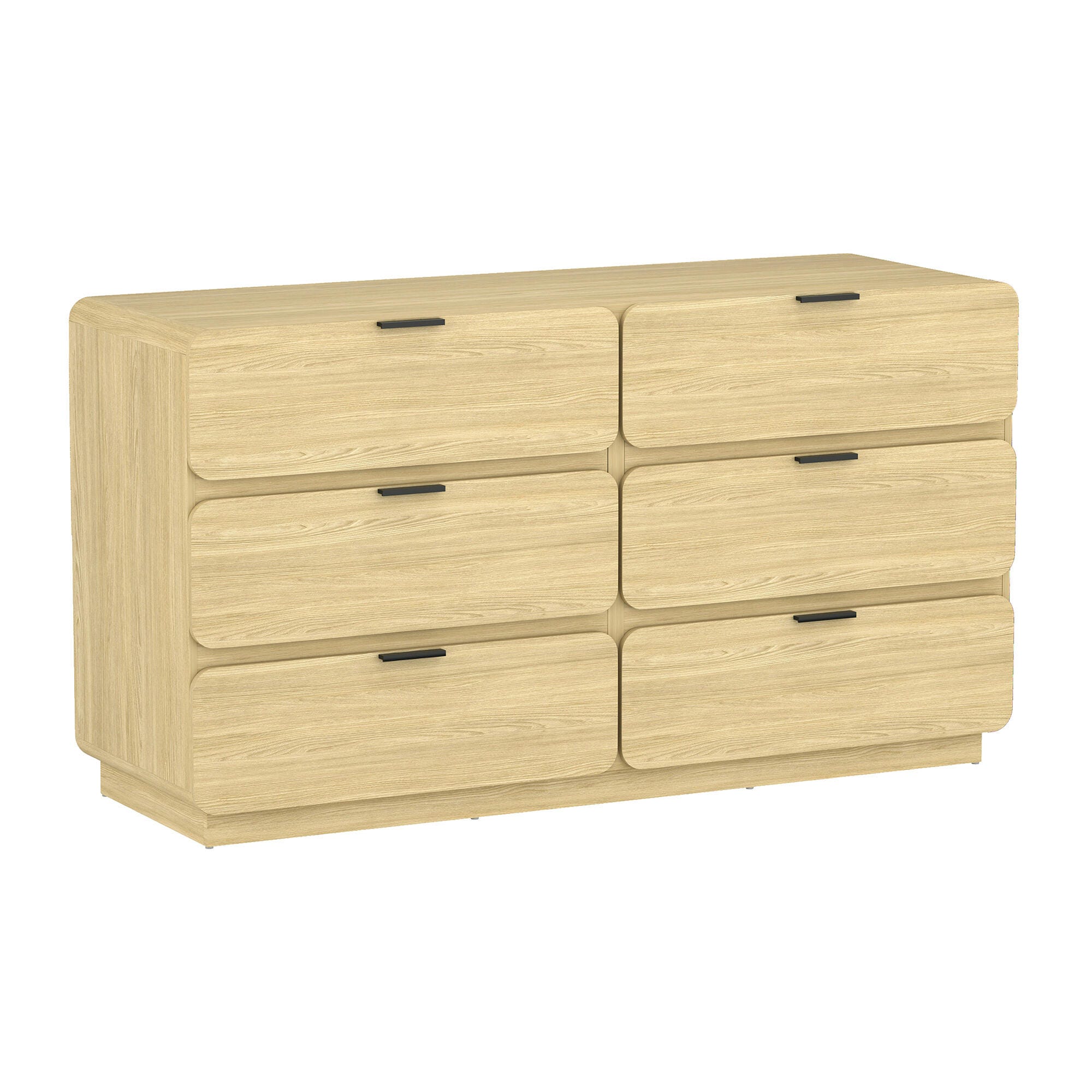 Manhattan Comfort Chrystie 6 Drawer Dresser, Natural, large