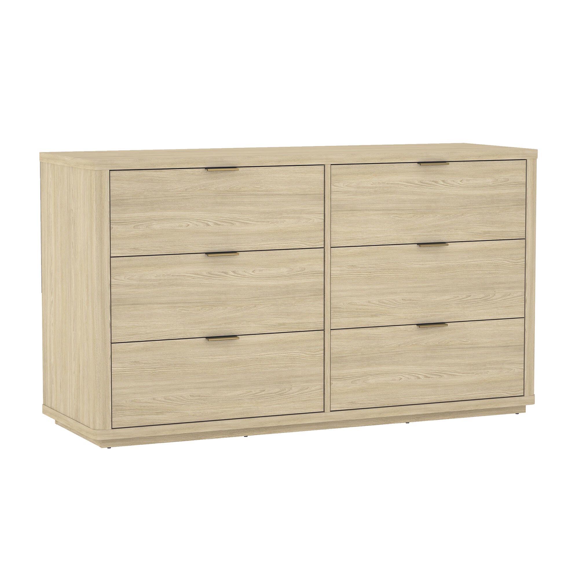 Manhattan Comfort Evalyn 6 Drawer Dresser, Natural, large
