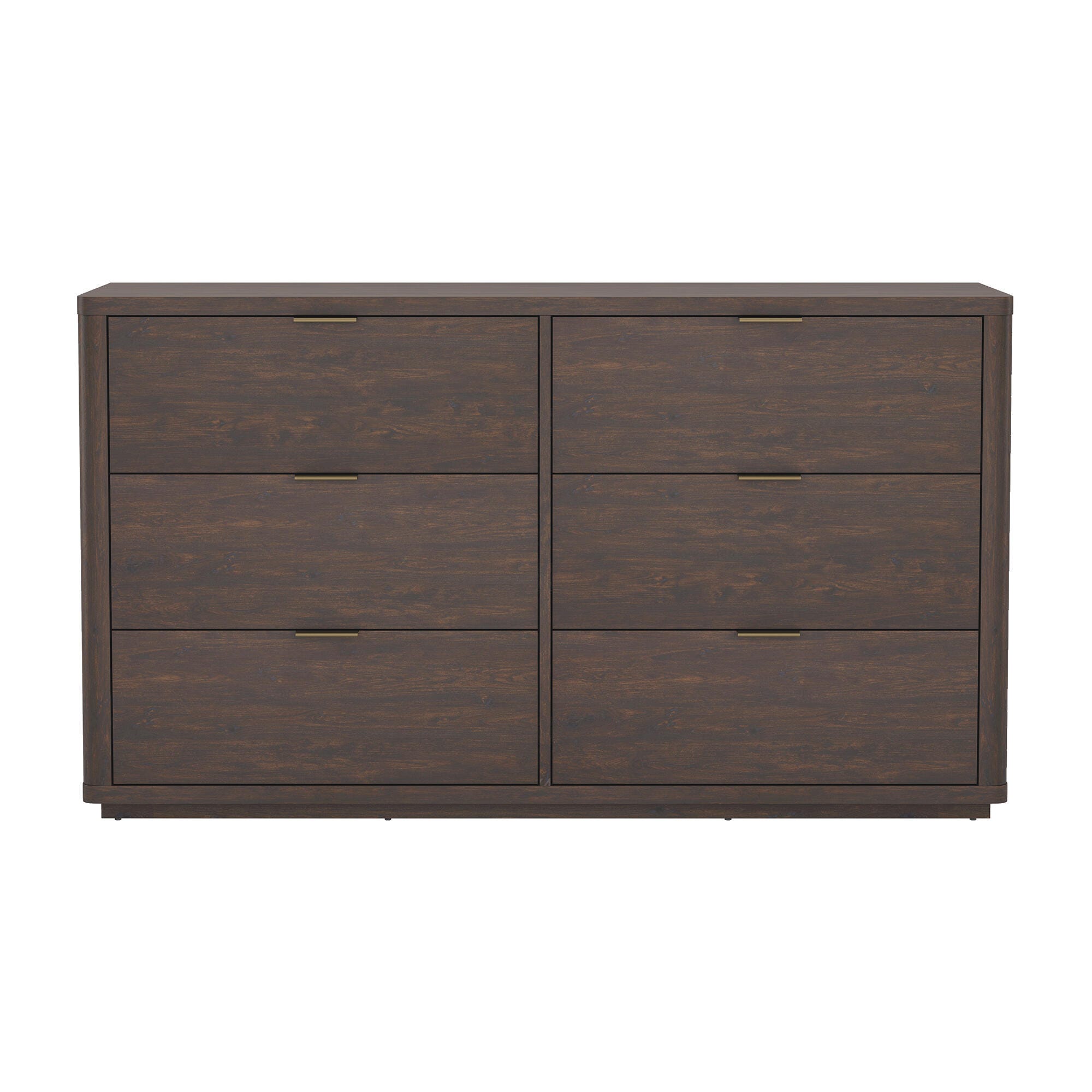Manhattan Comfort Evalyn 6 Drawer Dresser, Brown, large