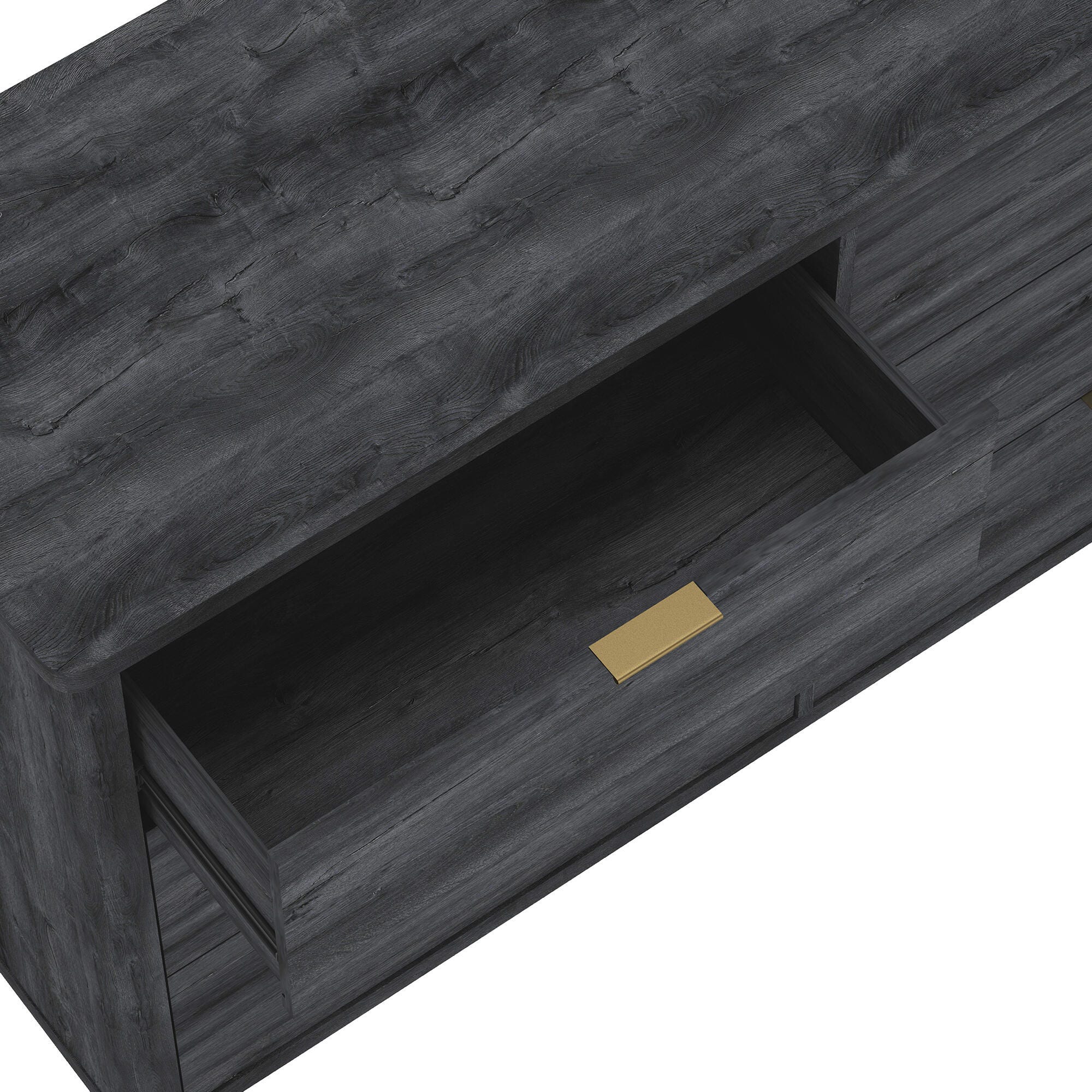 Manhattan Comfort Evalyn 6 Drawer Dresser, Charcoal Gray, large