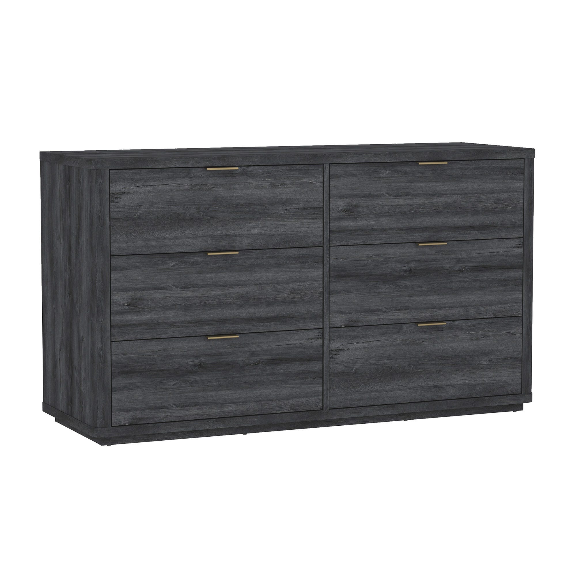 Manhattan Comfort Evalyn 6 Drawer Dresser, Charcoal Gray, large