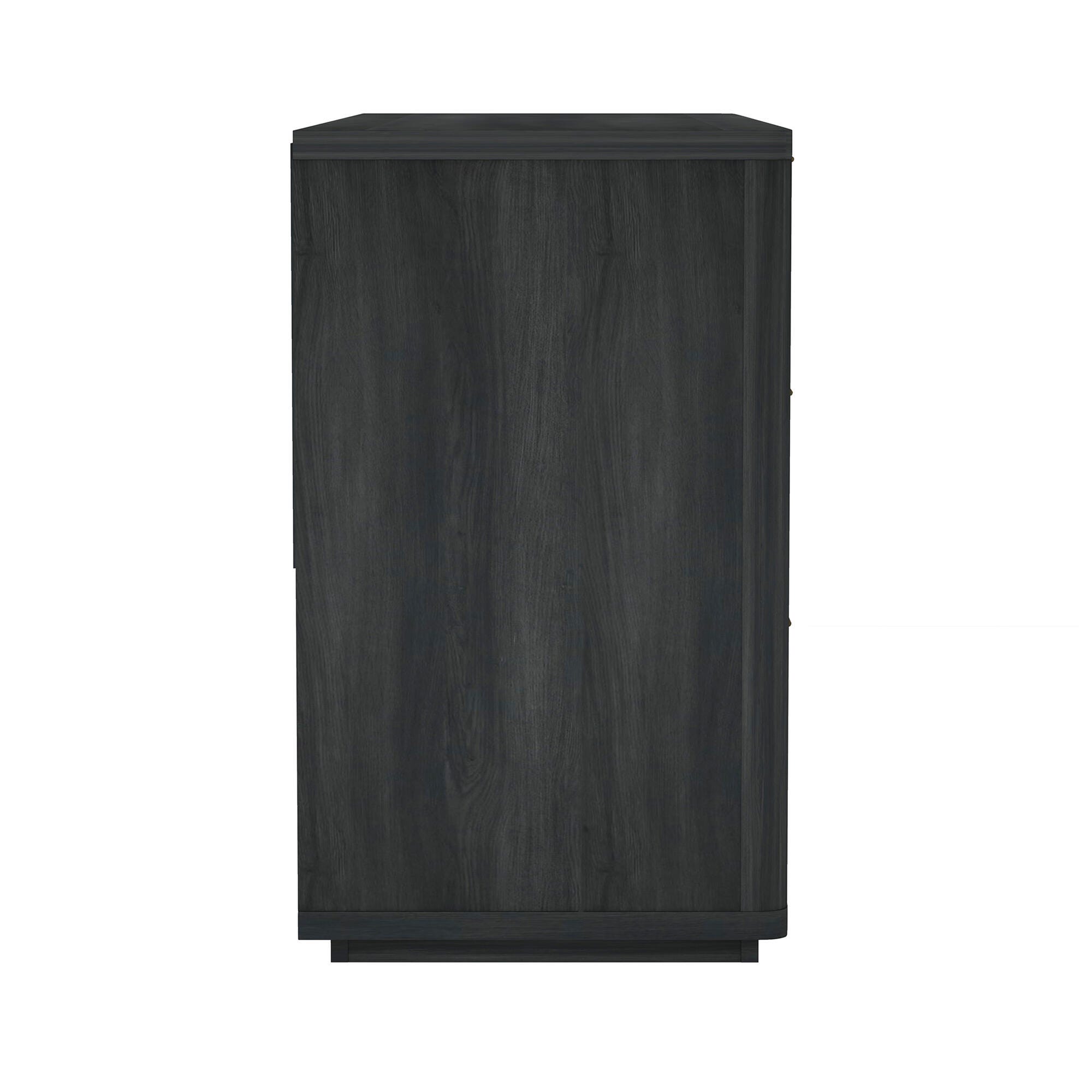 Manhattan Comfort Evalyn 6 Drawer Dresser, Charcoal Gray, large