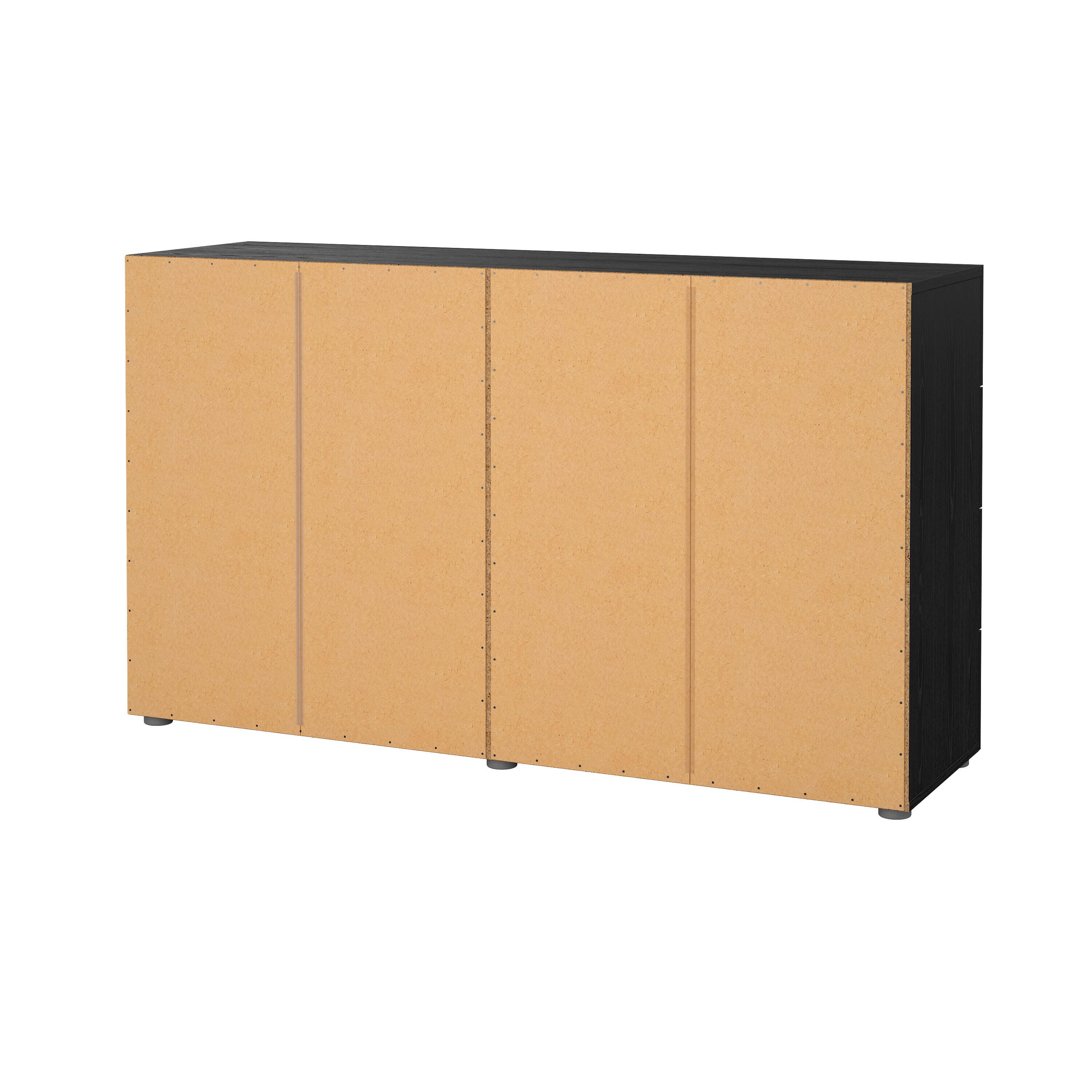 Tvilum Austin 55" 8 Drawer Double Dresser, Black Woodgrain, large