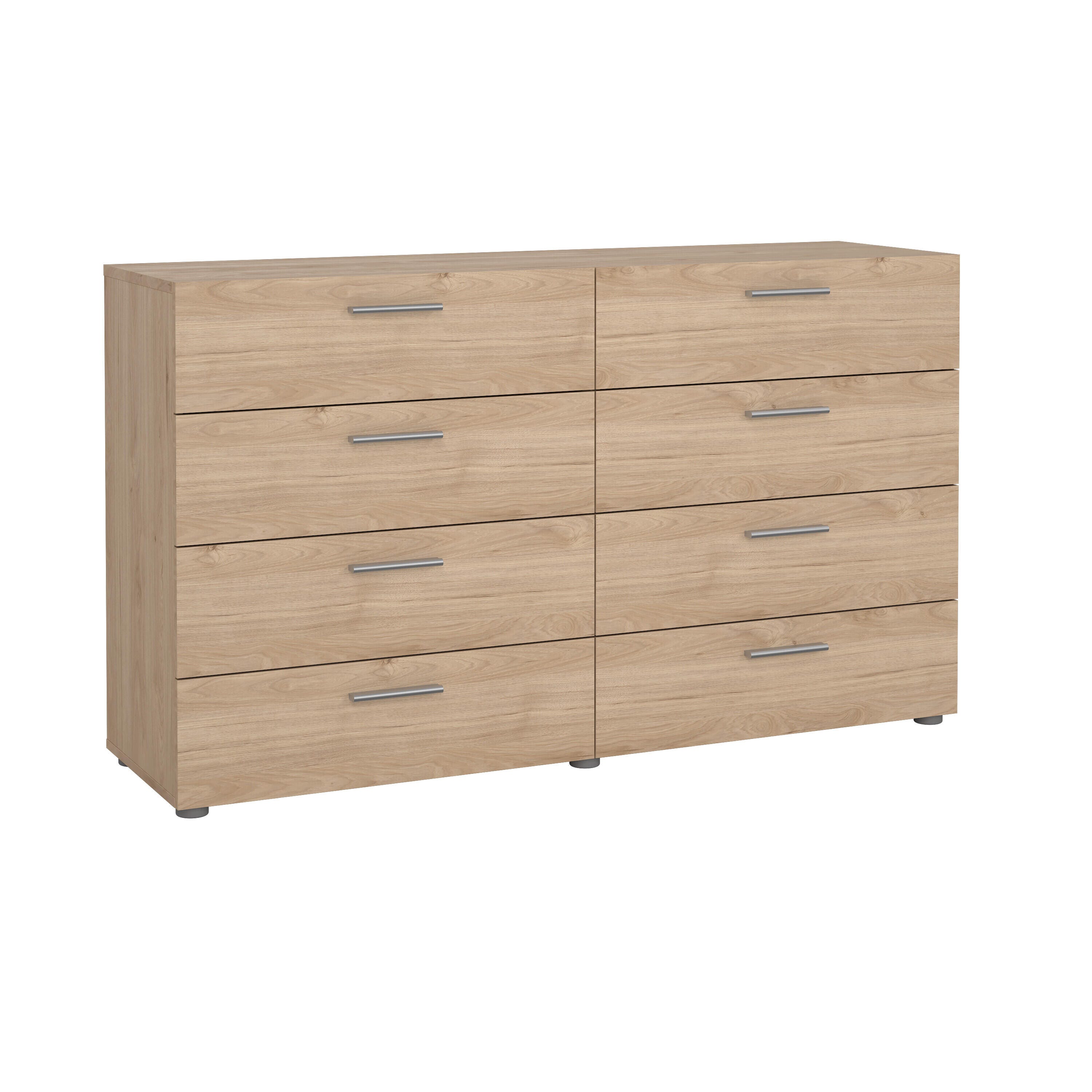 Tvilum Austin 55" 8 Drawer Double Dresser, Jackson Hickory, large