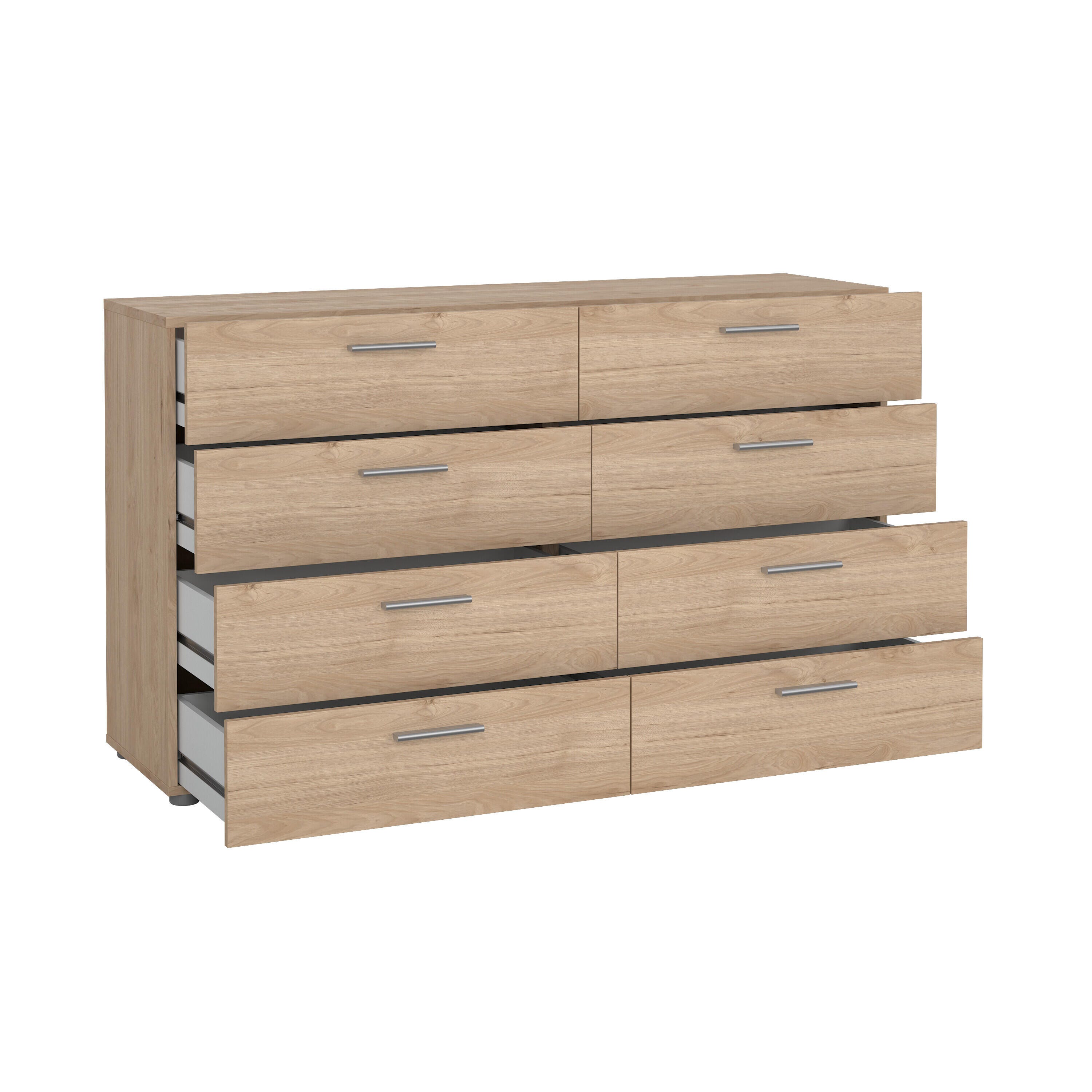 Tvilum Austin 55" 8 Drawer Double Dresser, Jackson Hickory, large