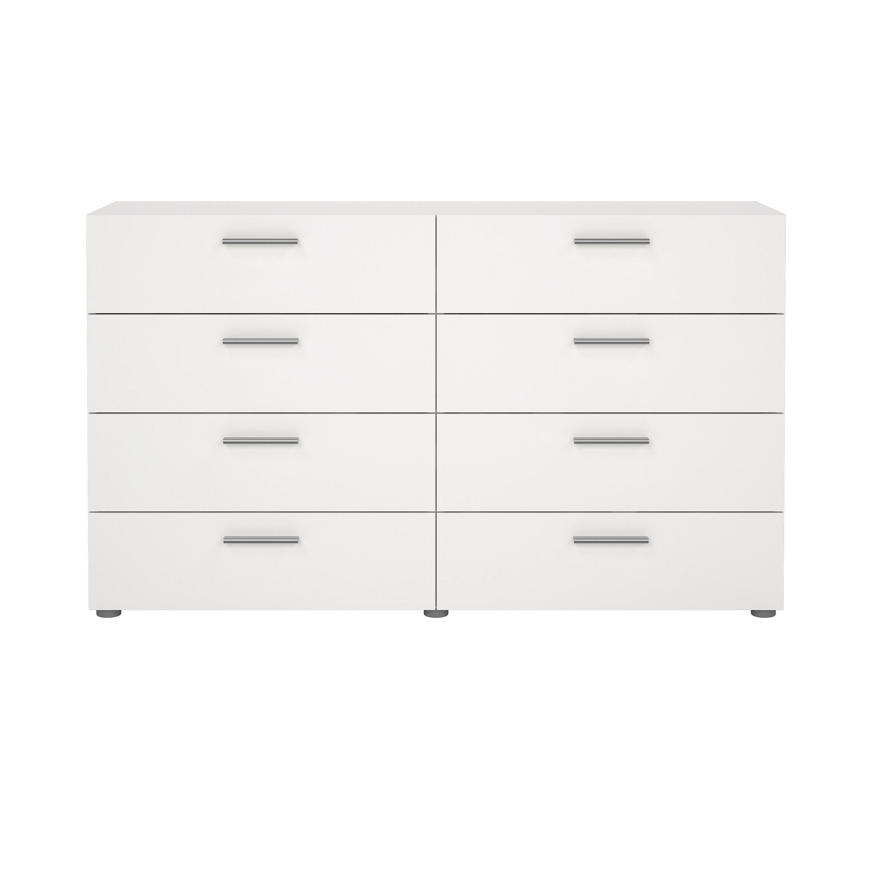 Tvilum Austin 55" 8 Drawer Double Dresser, White, large