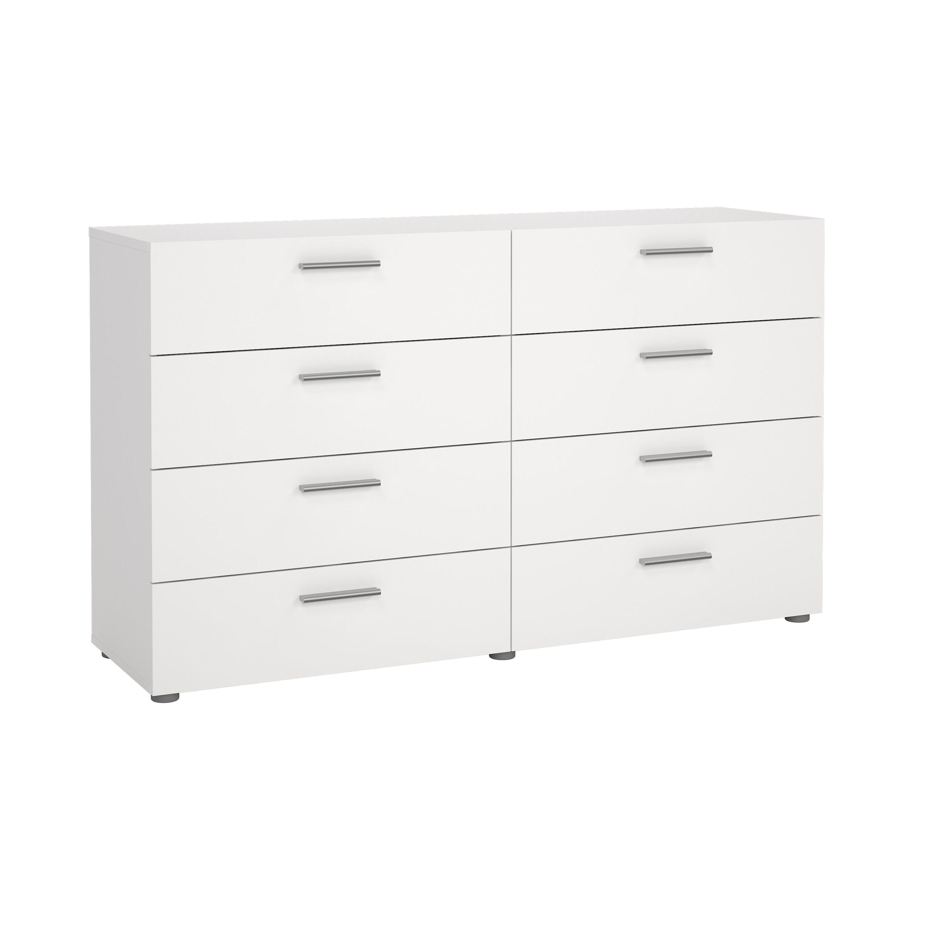 Tvilum Austin 55" 8 Drawer Double Dresser, White, large