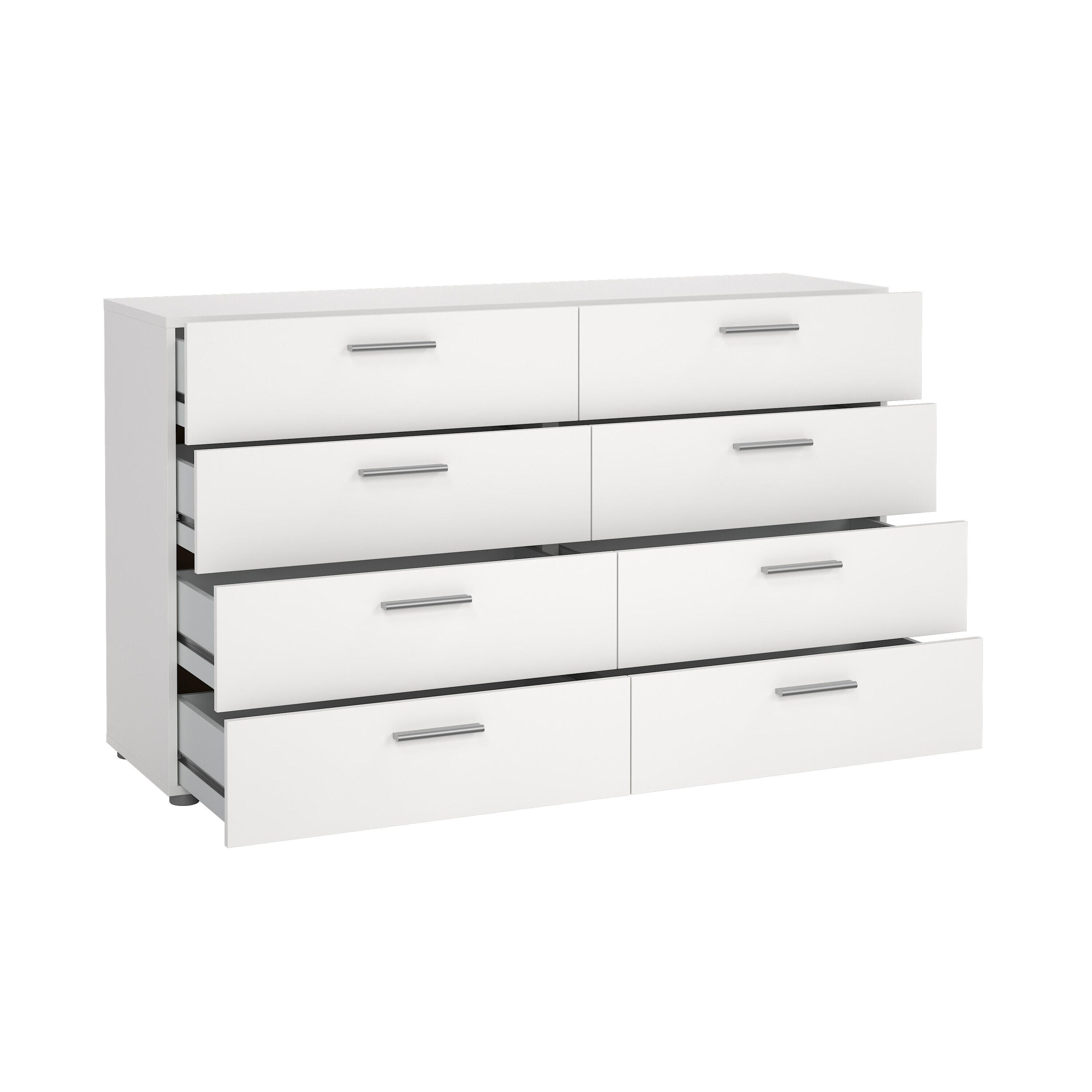 Tvilum Austin 55" 8 Drawer Double Dresser, White, large