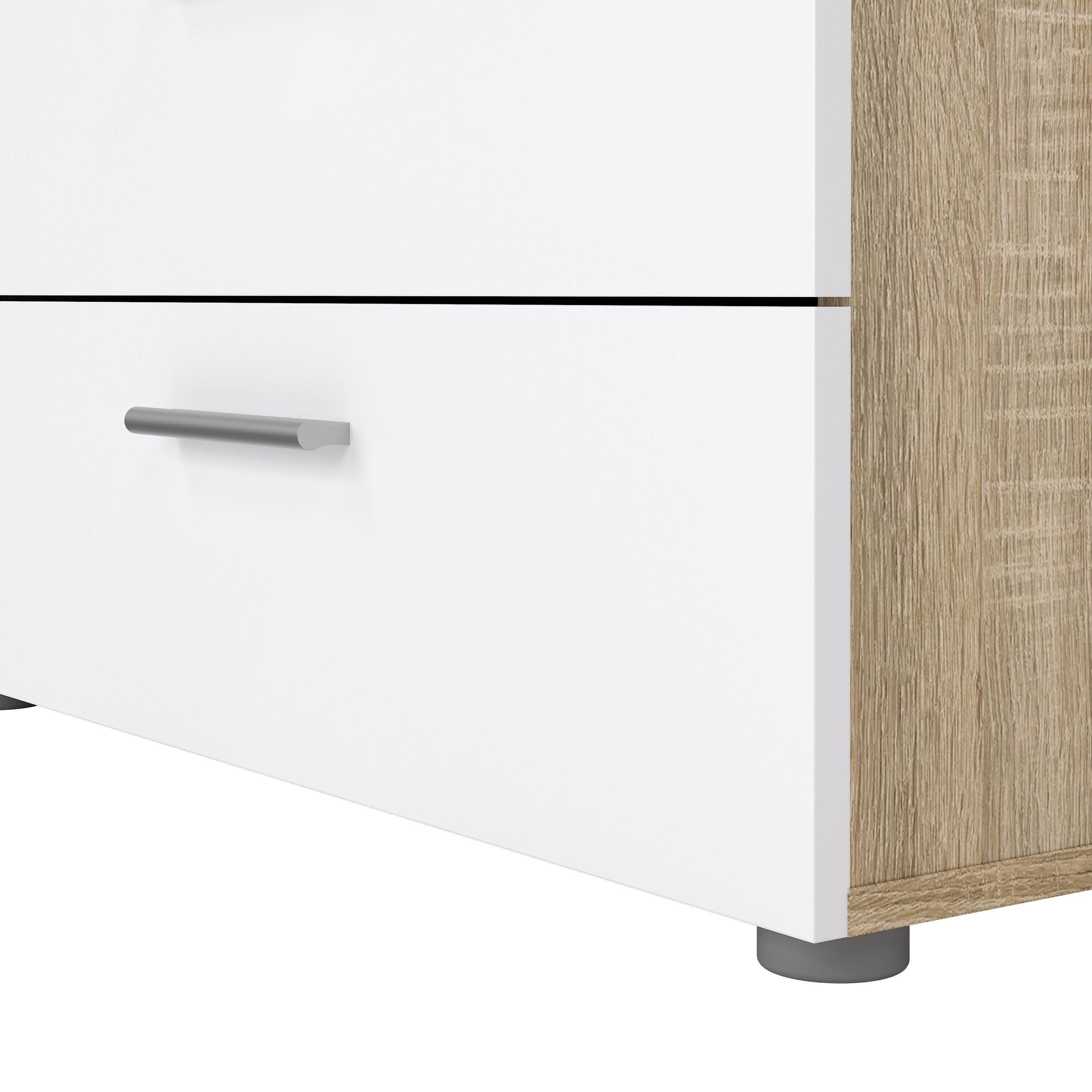 Tvilum Austin 55" 8 Drawer Double Dresser, Oak/White, large