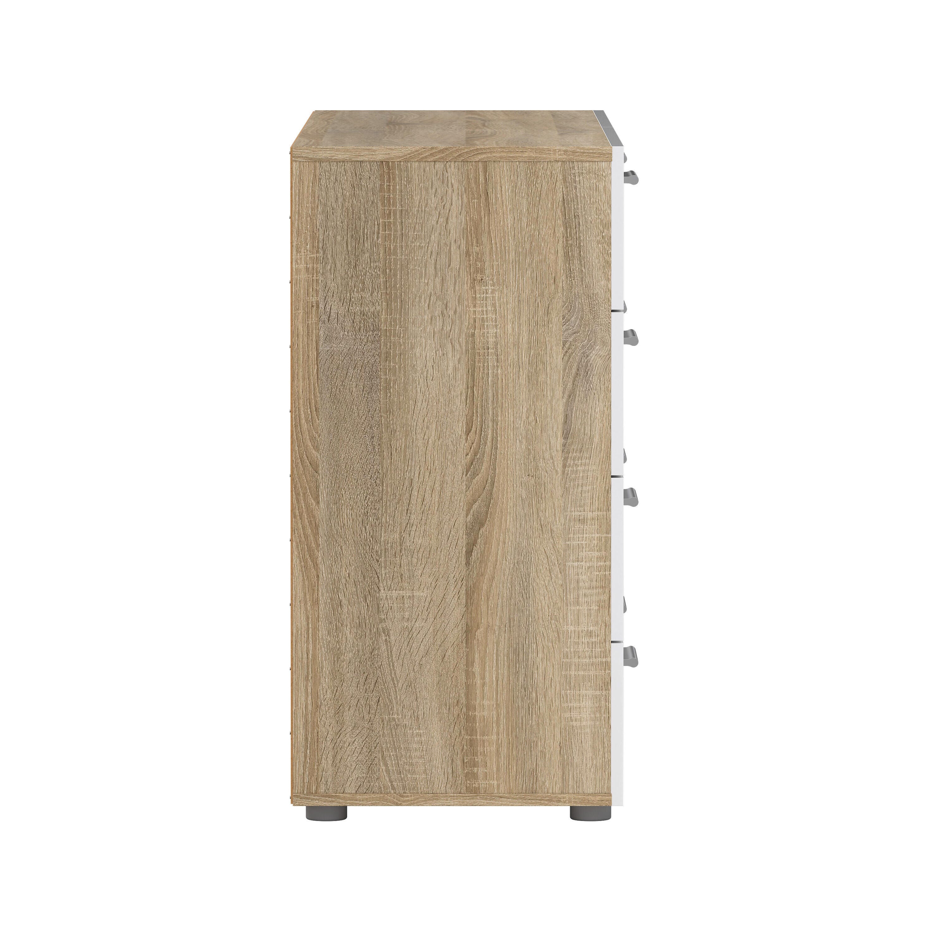 Tvilum Austin 55" 8 Drawer Double Dresser, Oak/White, large