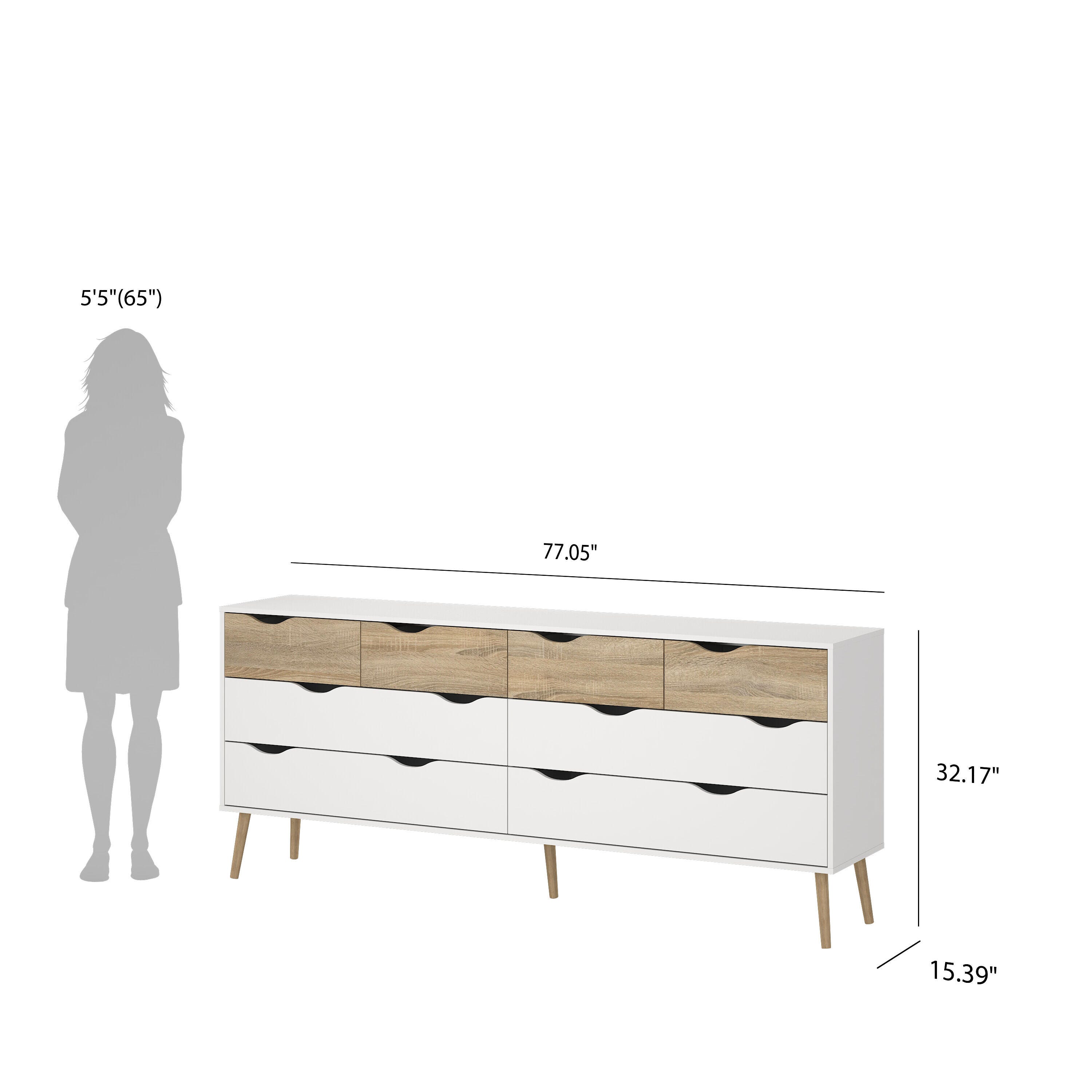 Tvilum Diana 77" 8 Drawer Double Dresser, , large