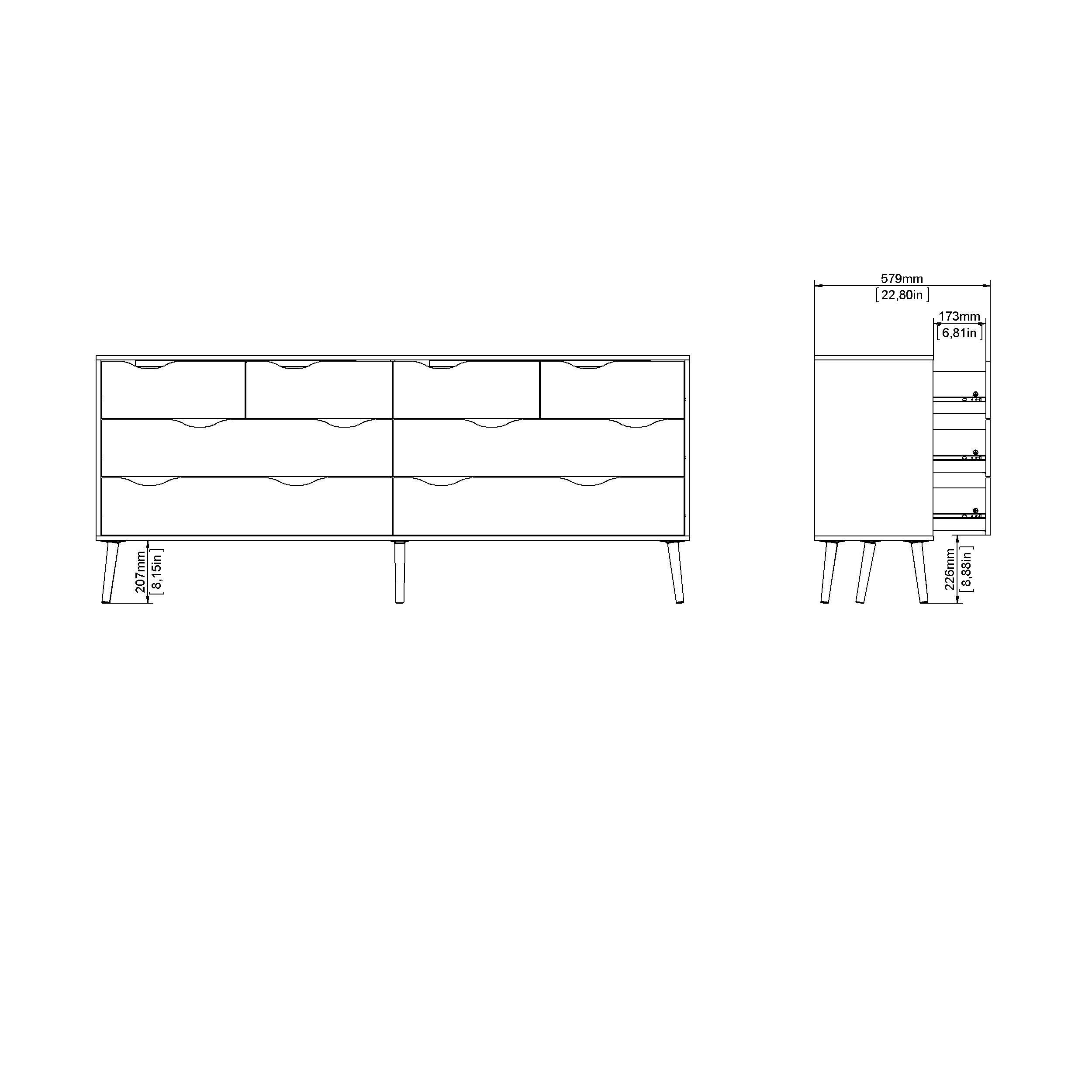 Tvilum Diana 77" 8 Drawer Double Dresser, , large