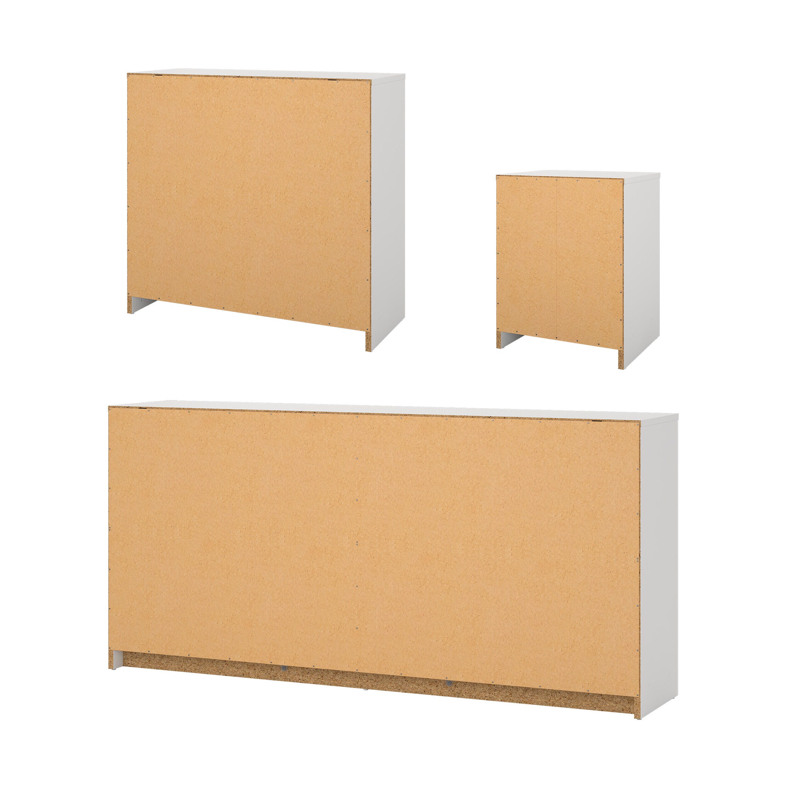 Tvilum May 6 Drawer Dresser with Chest and Nightstand, White, large