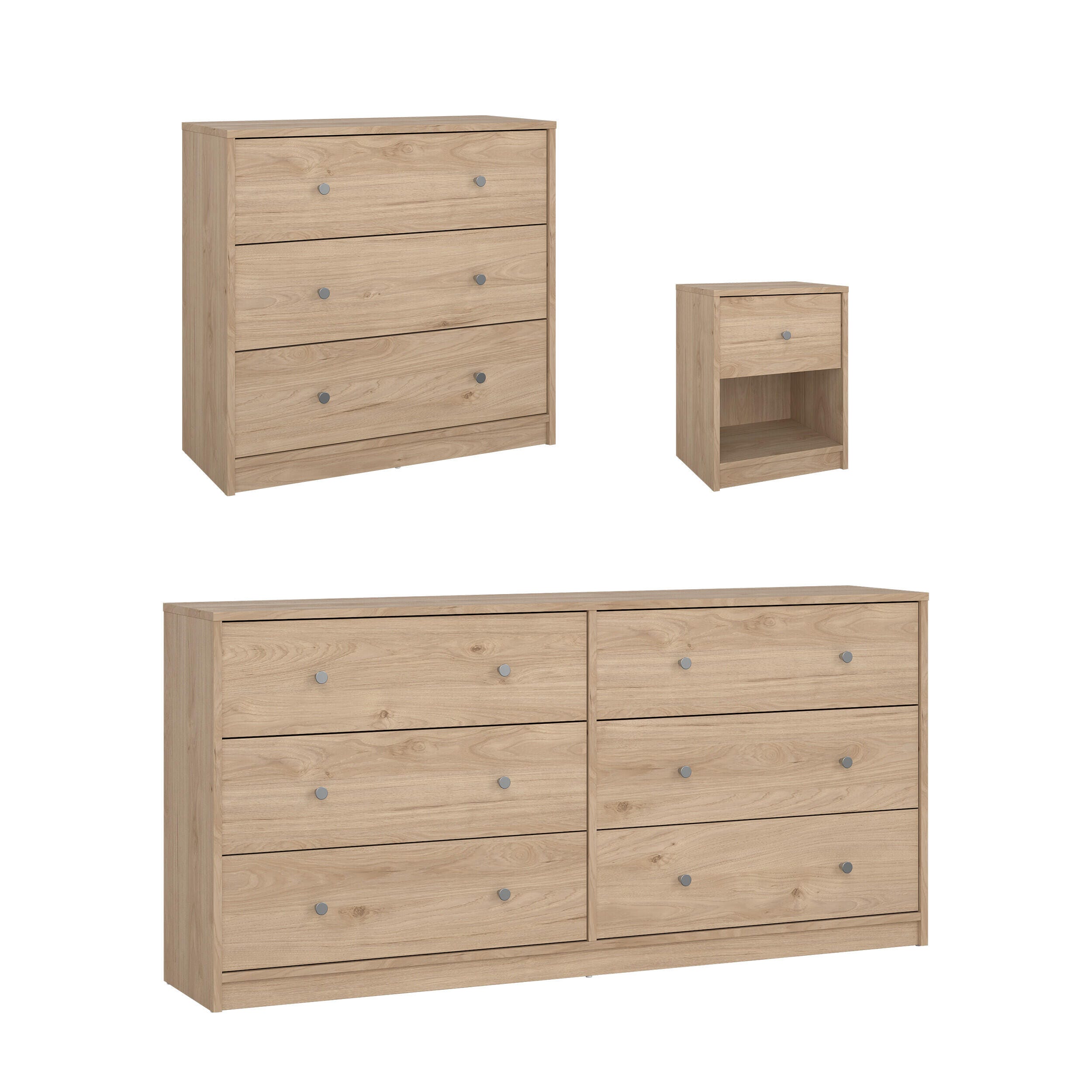 Tvilum May 6 Drawer Dresser with Chest and Nightstand, Jackson Hickory, large