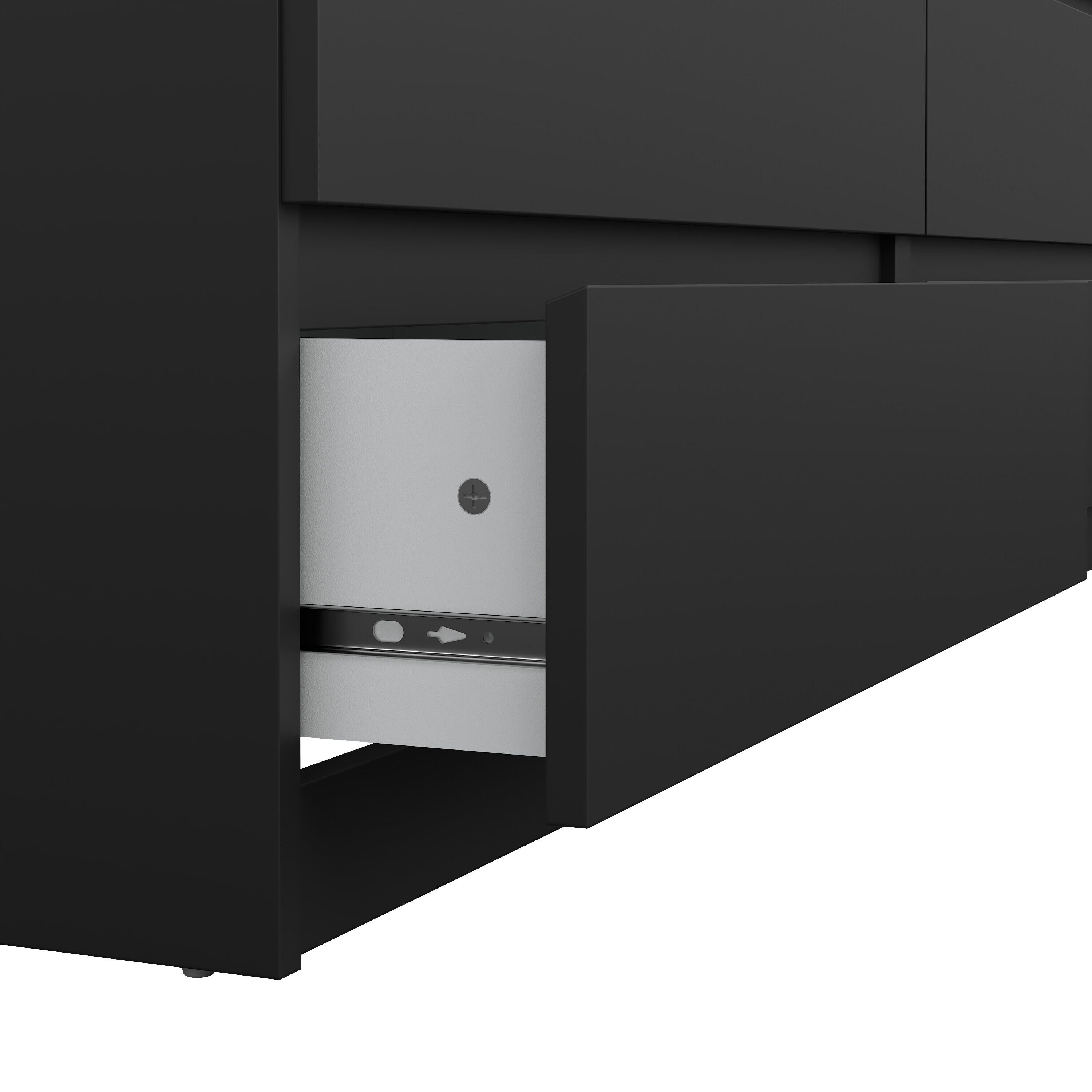 Tvilum Scottsdale 61" 6 Drawer Double Dresser, Black, large