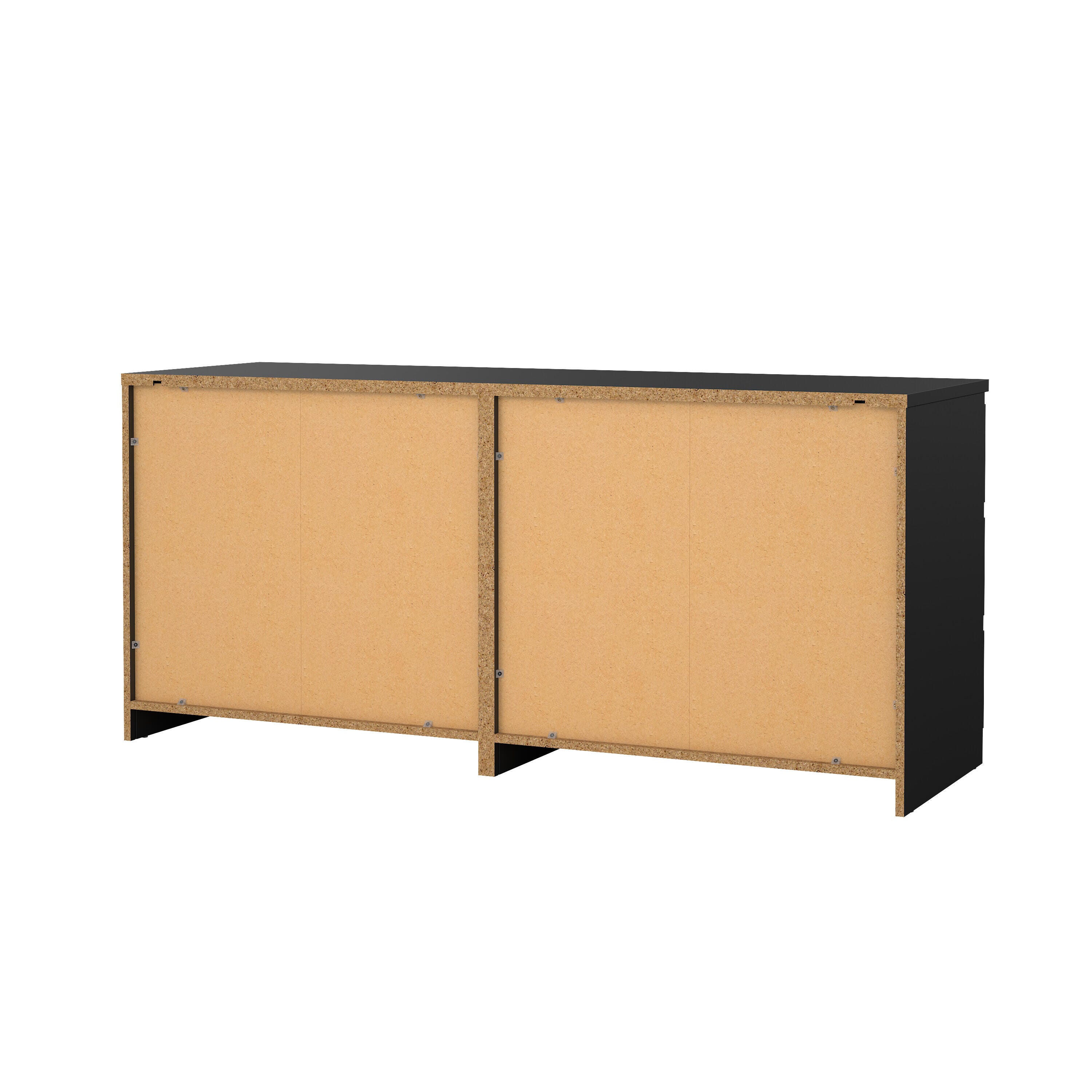 Tvilum Scottsdale 61" 6 Drawer Double Dresser, Black, large