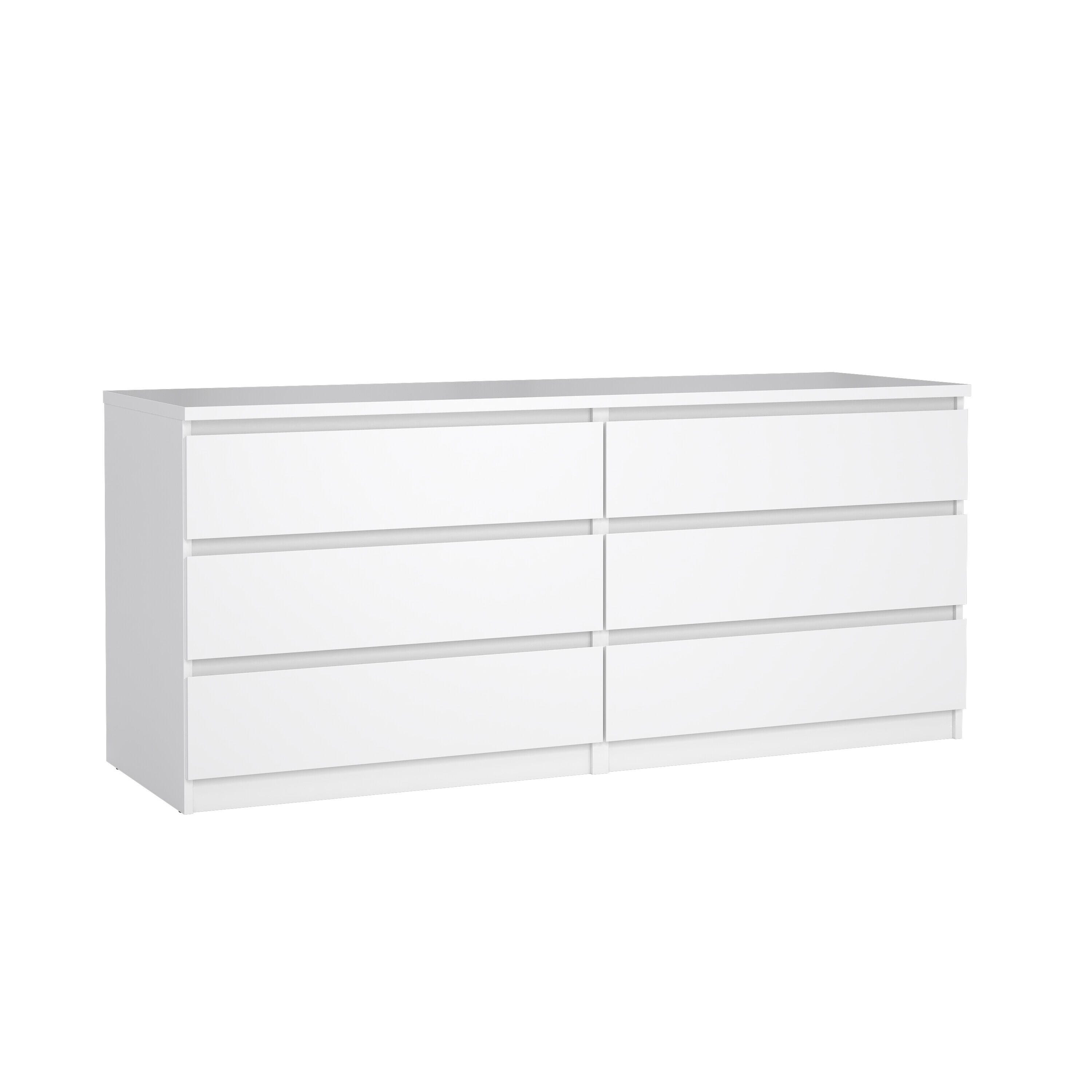 Tvilum Scottsdale 61" 6 Drawer Double Dresser, White, large