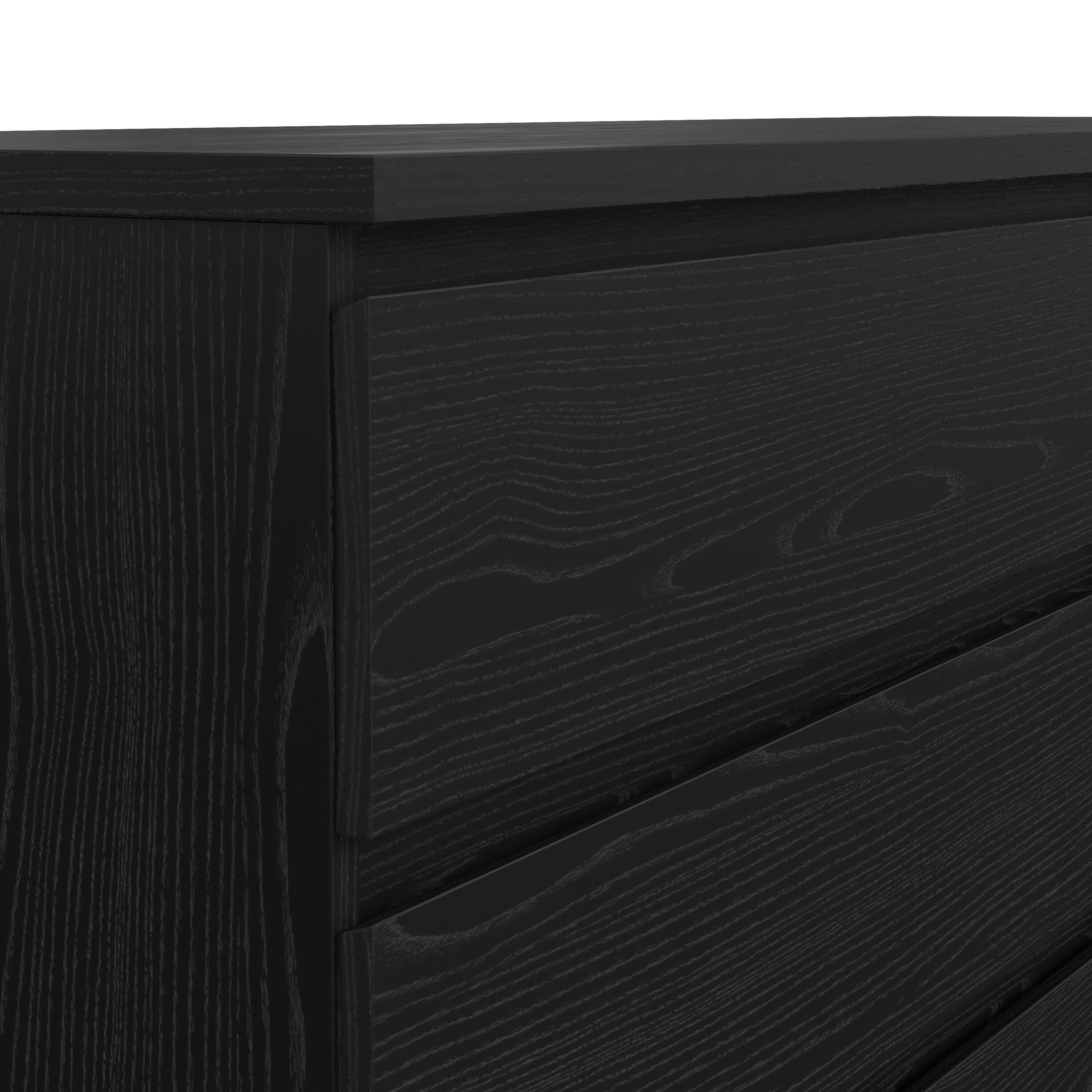 Tvilum Scottsdale 61" 6 Drawer Double Dresser, Black Woodgrain, large