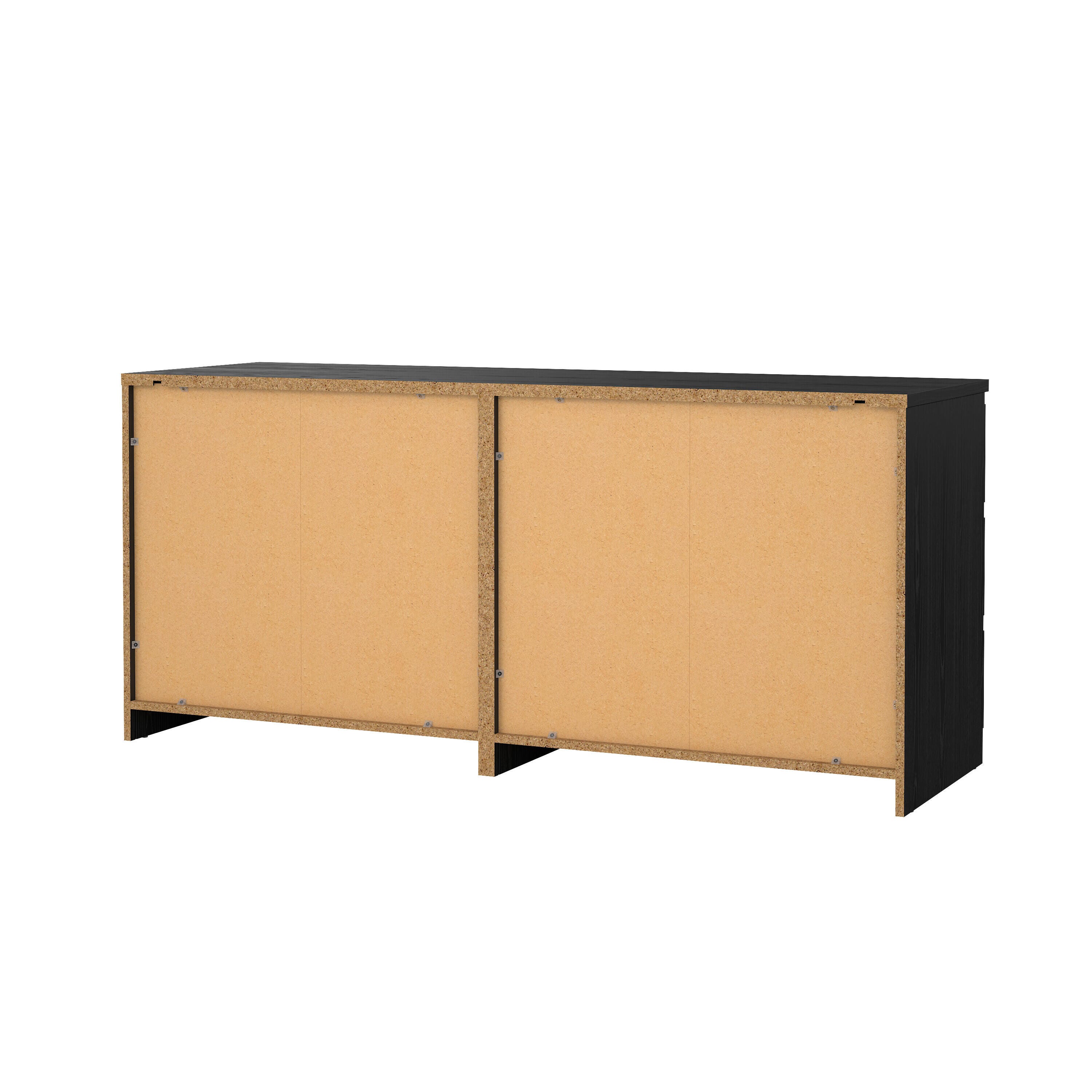Tvilum Scottsdale 61" 6 Drawer Double Dresser, Black Woodgrain, large