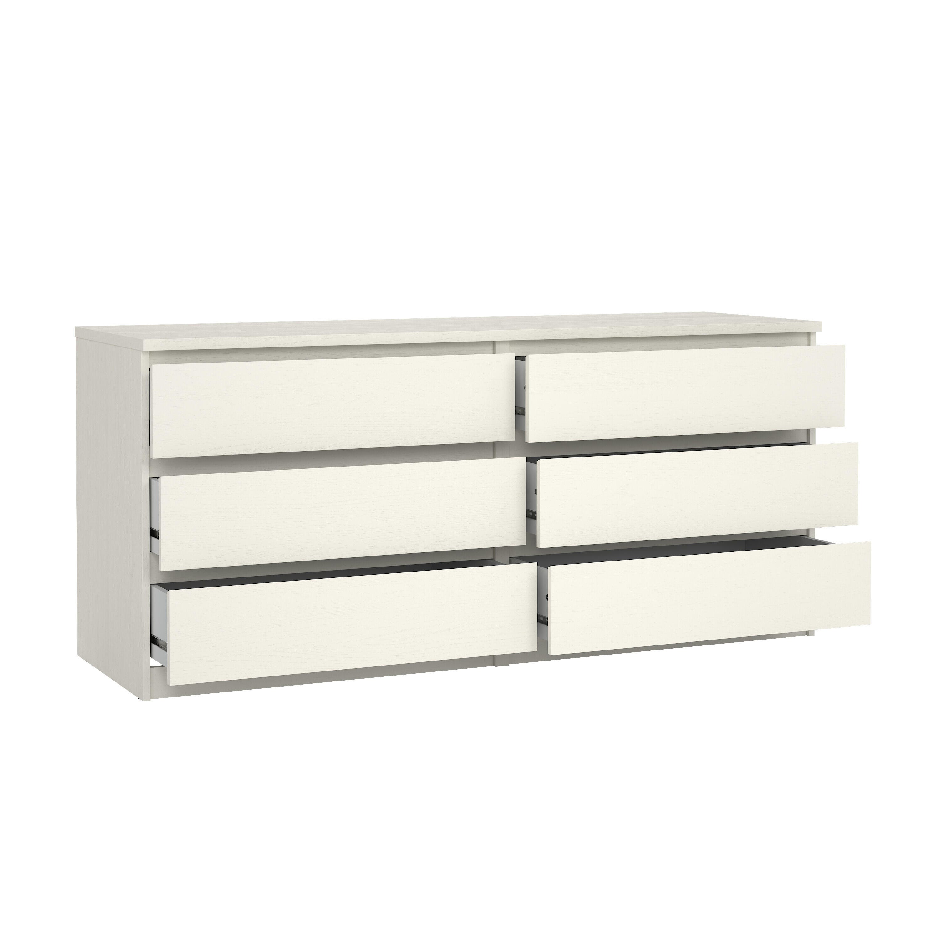 Tvilum Scottsdale 61" 6 Drawer Double Dresser, White Woodgrain, large
