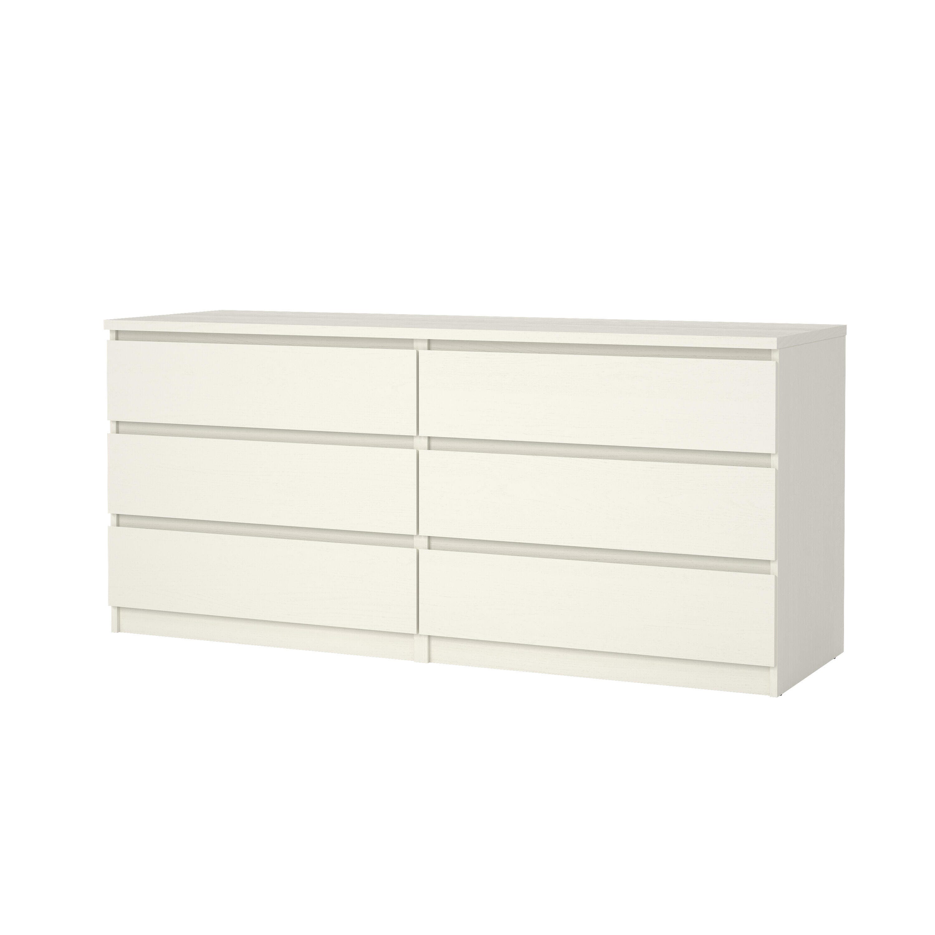 Tvilum Scottsdale 61" 6 Drawer Double Dresser, White Woodgrain, large