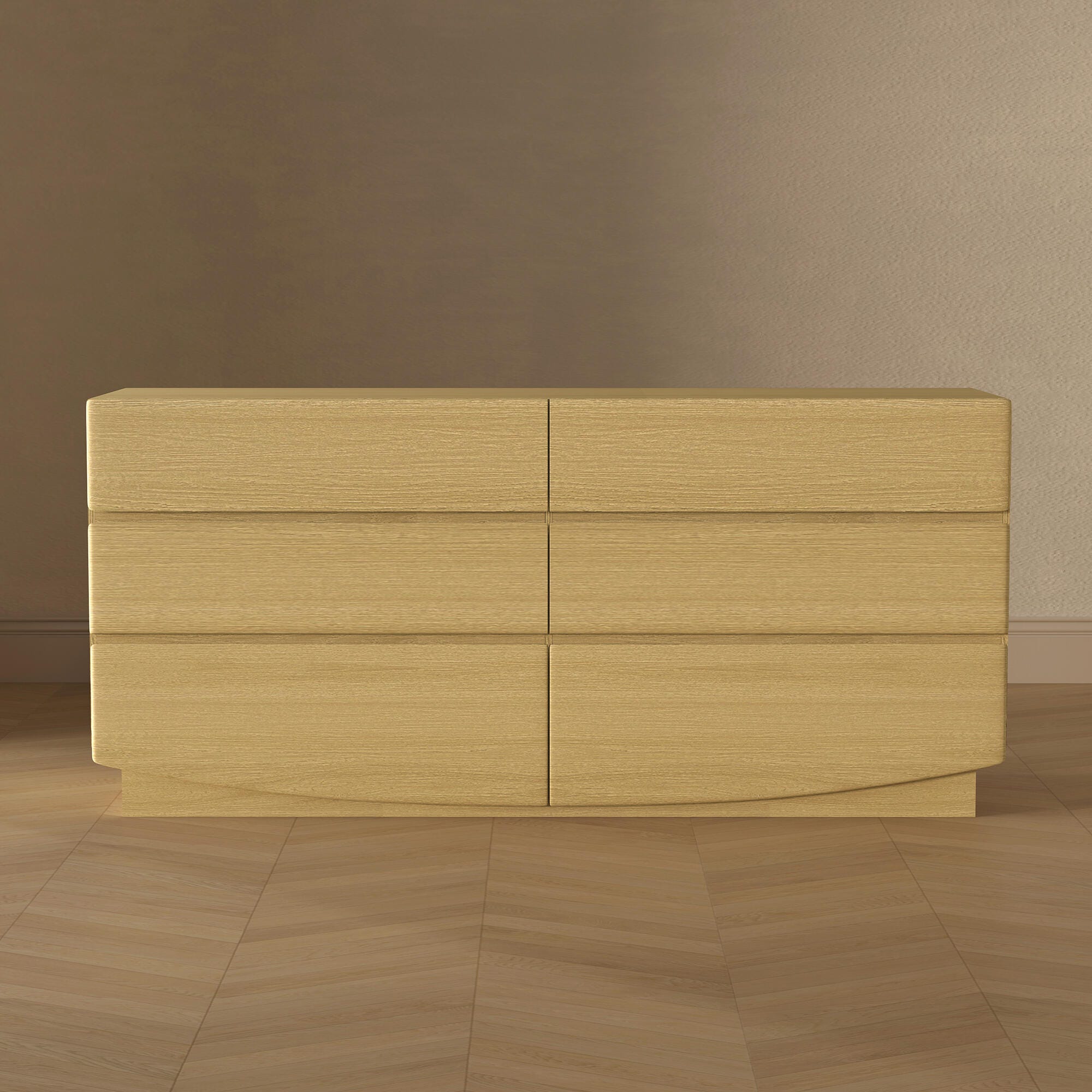 Manhattan Comfort Ardea 6 Drawer Double Dresser, Natural Oak, large