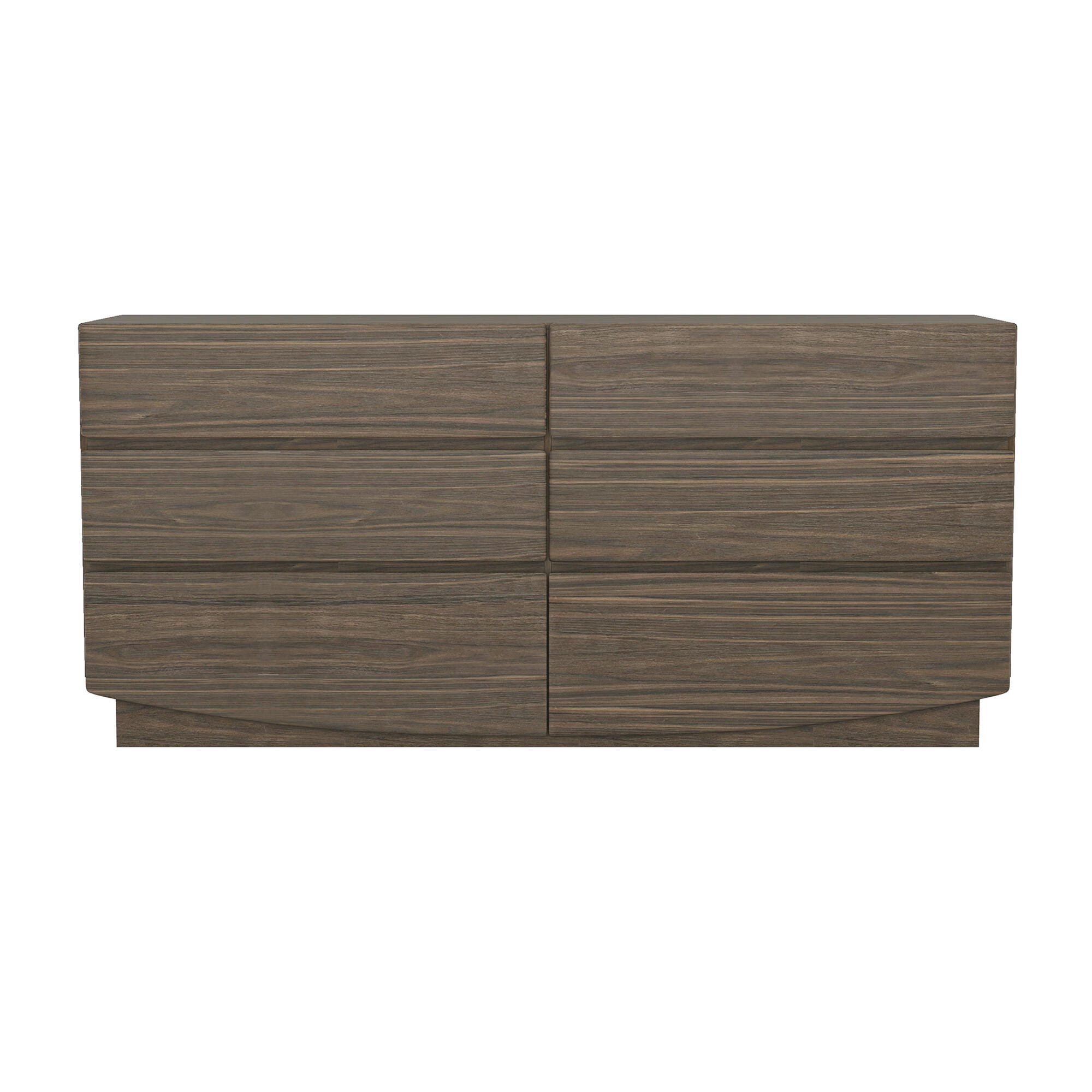 Manhattan Comfort Ardea 6 Drawer Double Dresser, Walnut, large