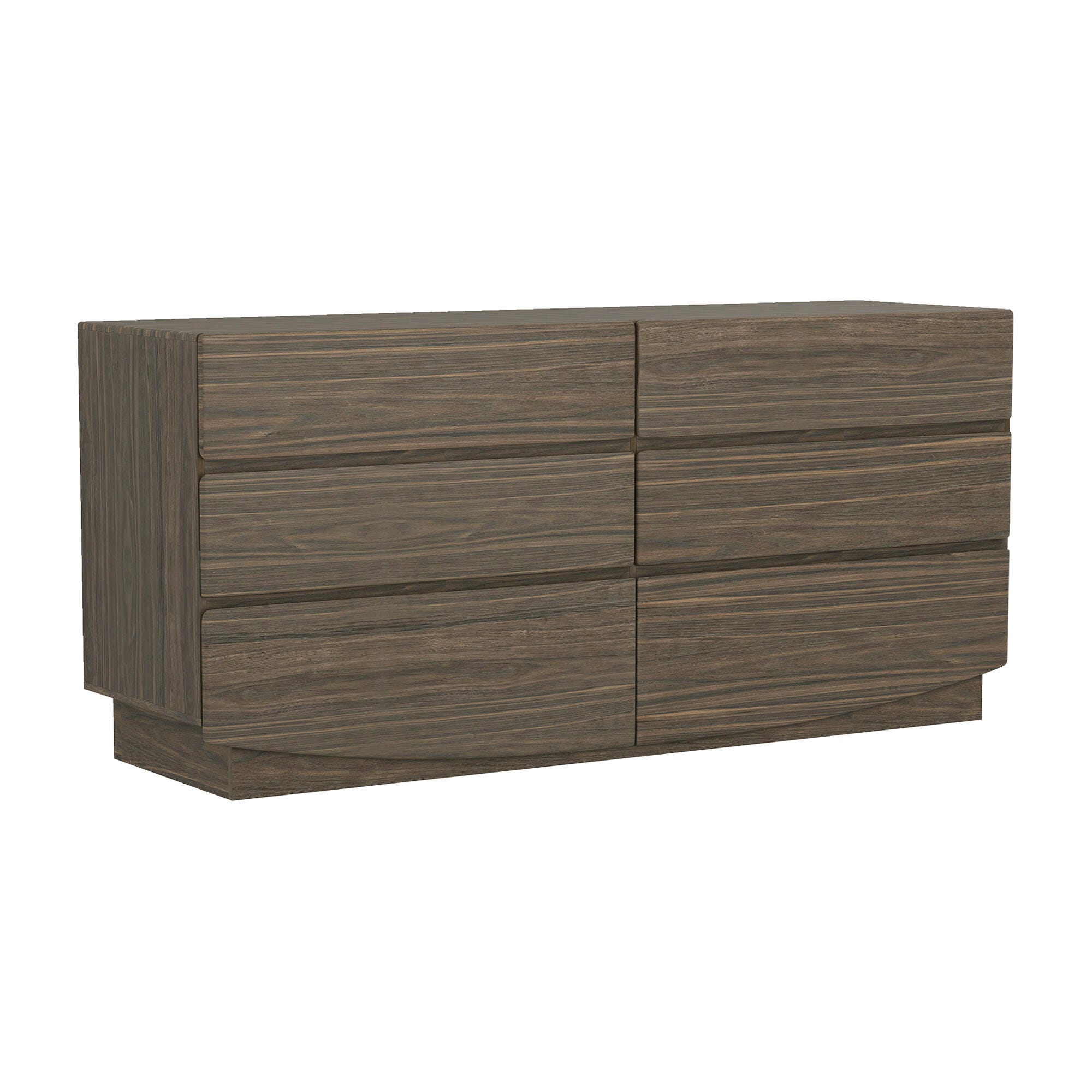 Manhattan Comfort Ardea 6 Drawer Double Dresser, Walnut, large